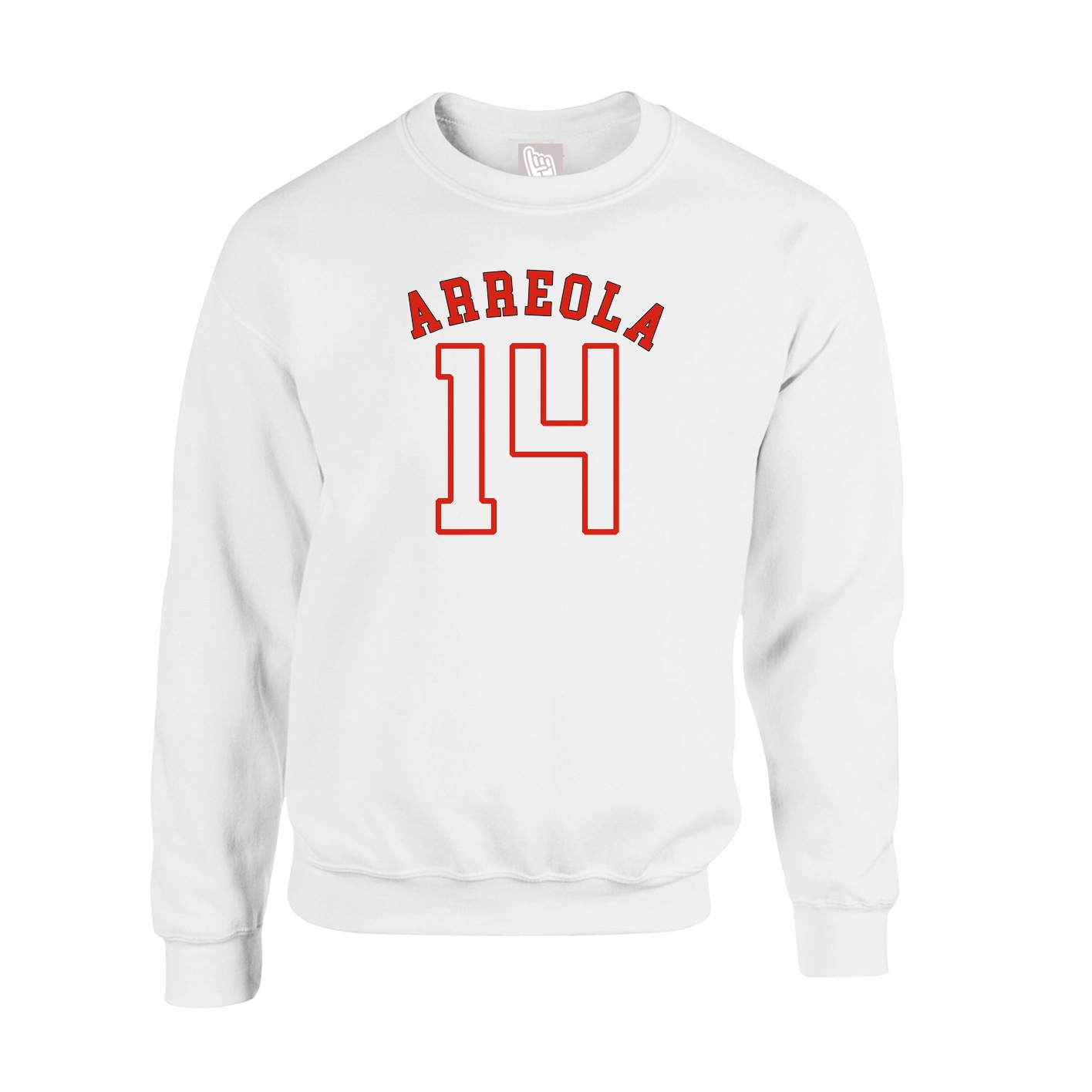 Fleece Crew — Shirsey Arch in White