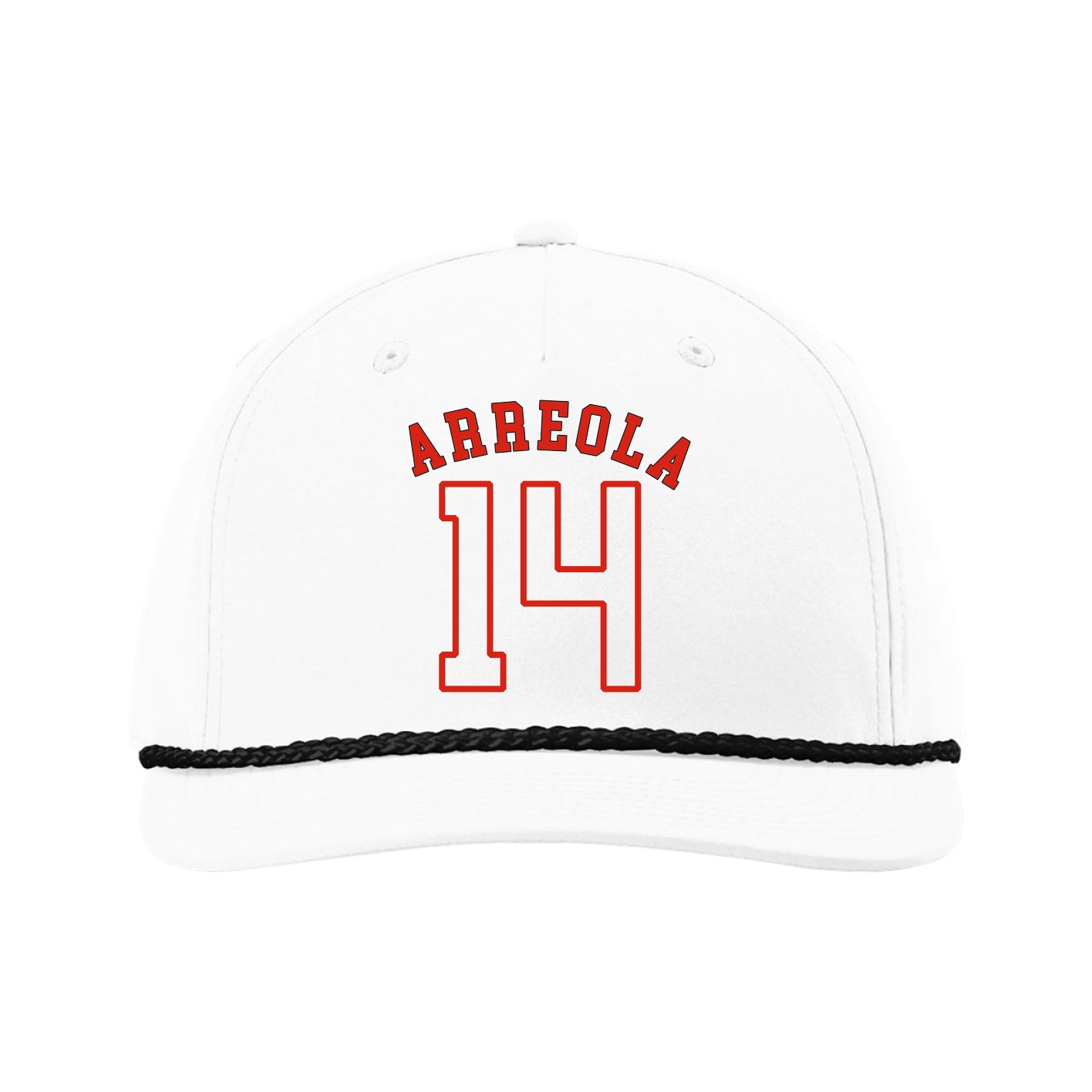 Five-Panel Classic Rope Cap — Shirsey Arch in White