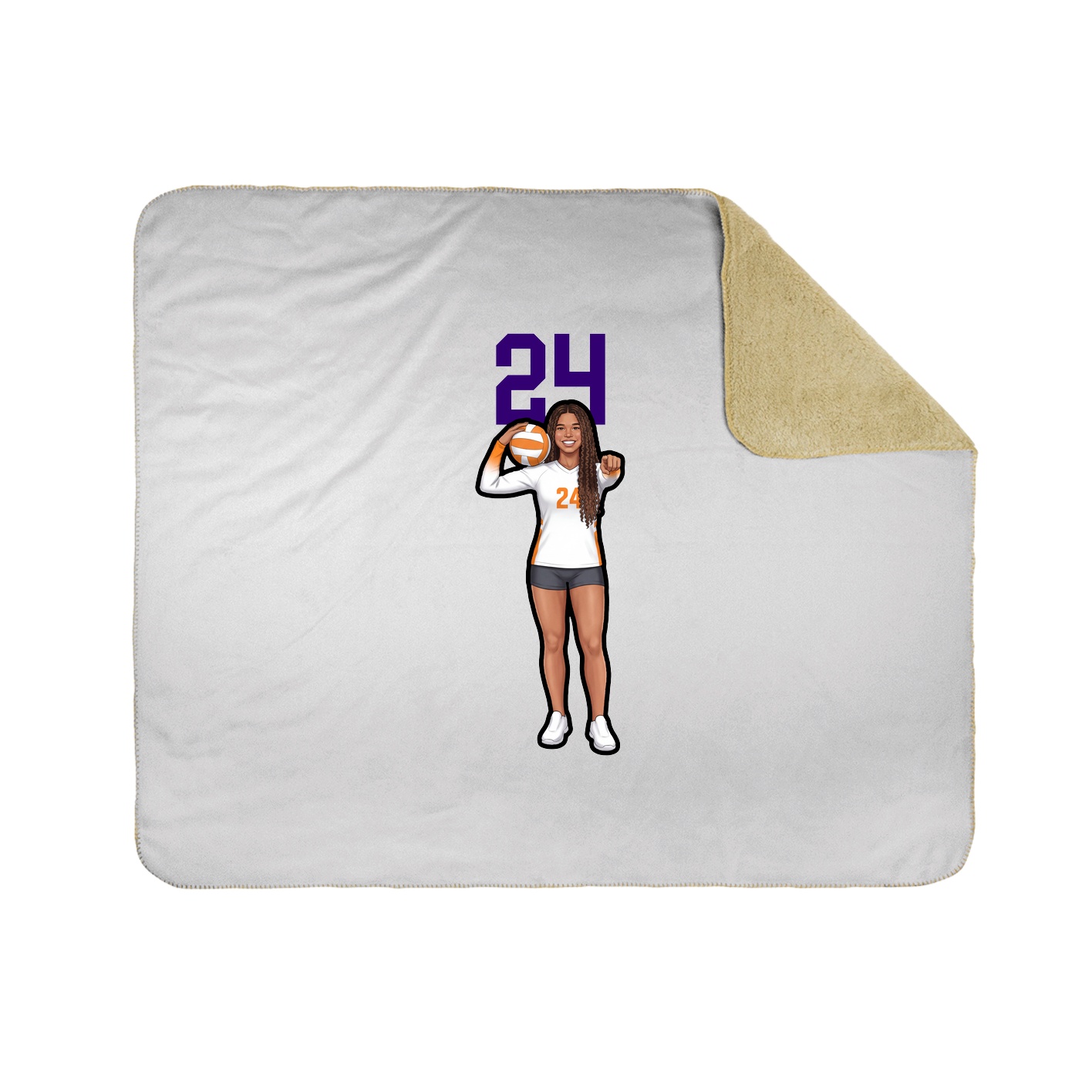 Throw Blanket — Number Top in White