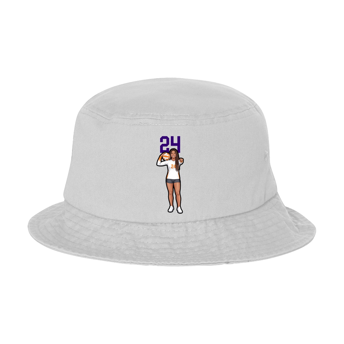 Bucket Cap — Number Top in White