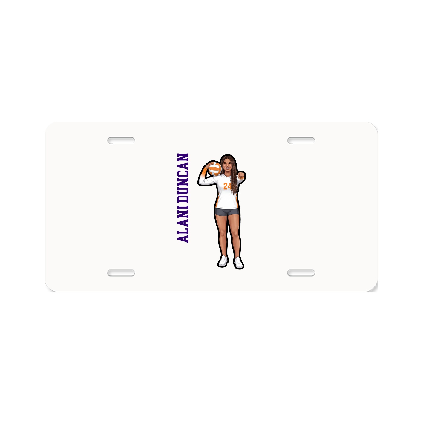 License Plate — Name Vertical in Classic