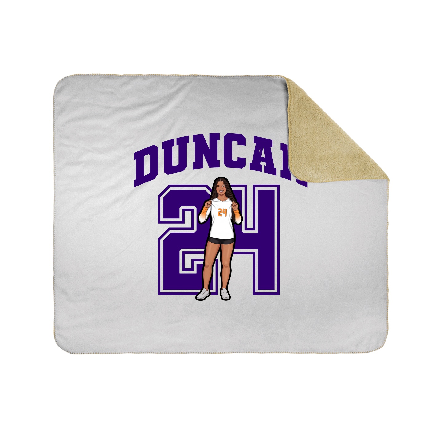 Throw Blanket — Number in White