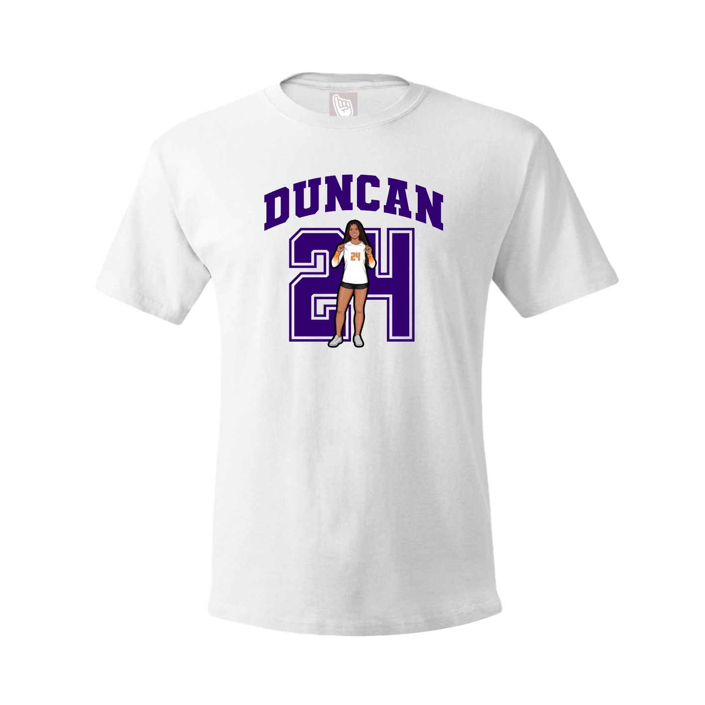 Youth Tee — Number in White