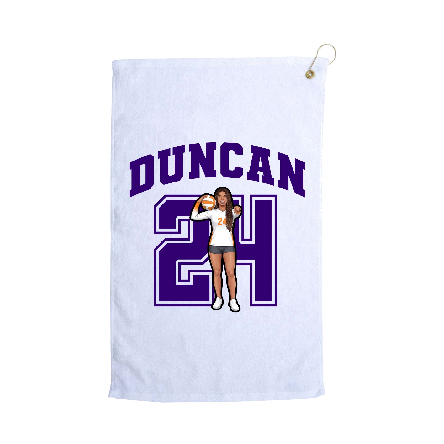 Golf Towel — Number in White