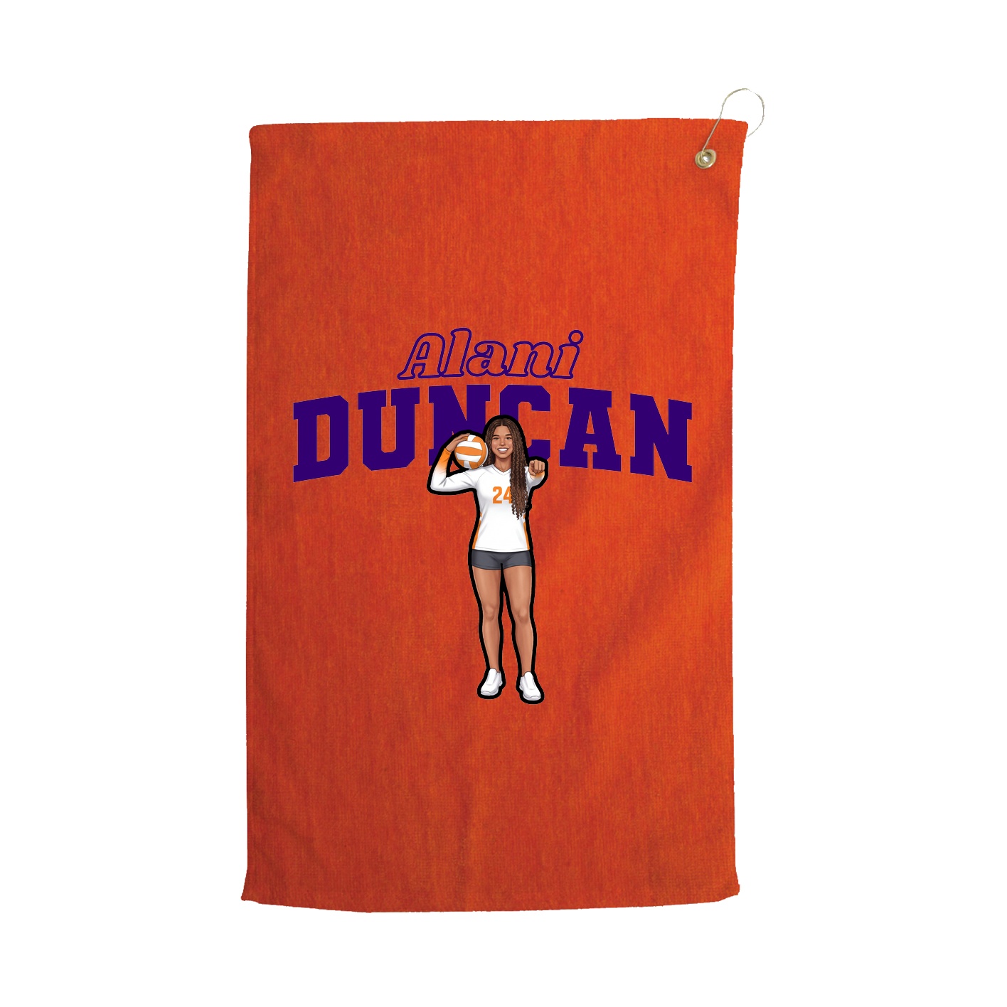 Golf Towel — Name Arch in Orange