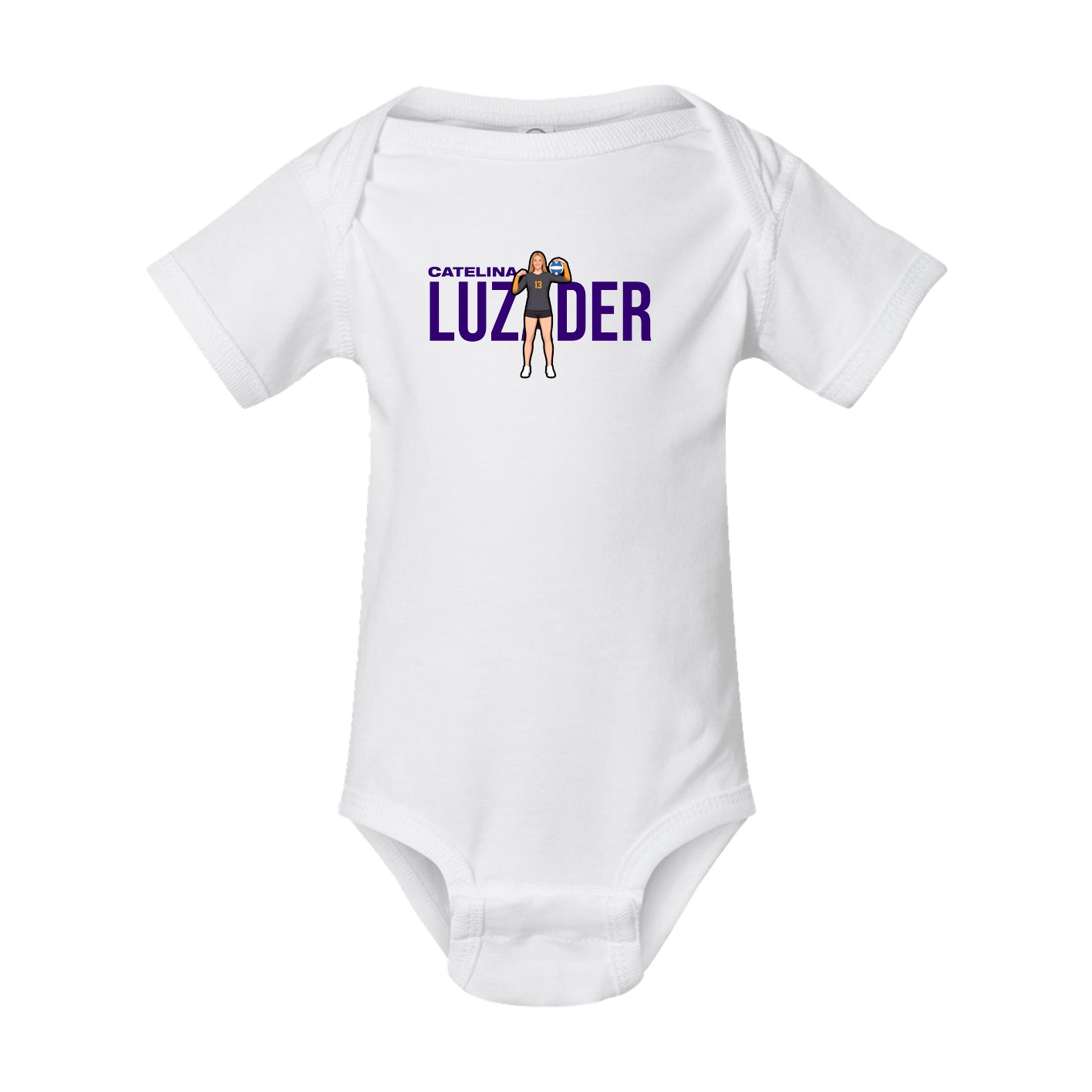 Baby Onesie — Player Name in White