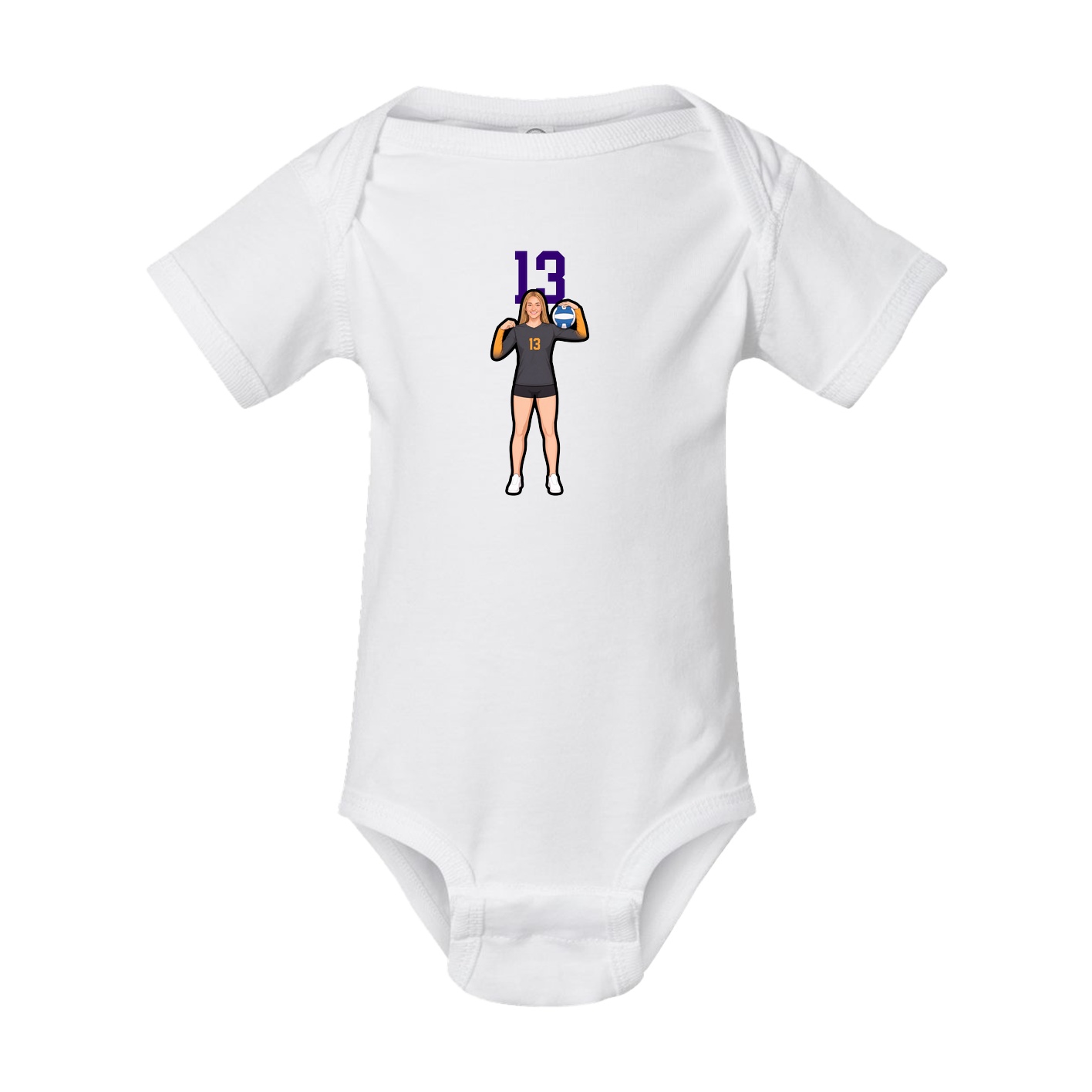 Baby Onesie — Number Top in White