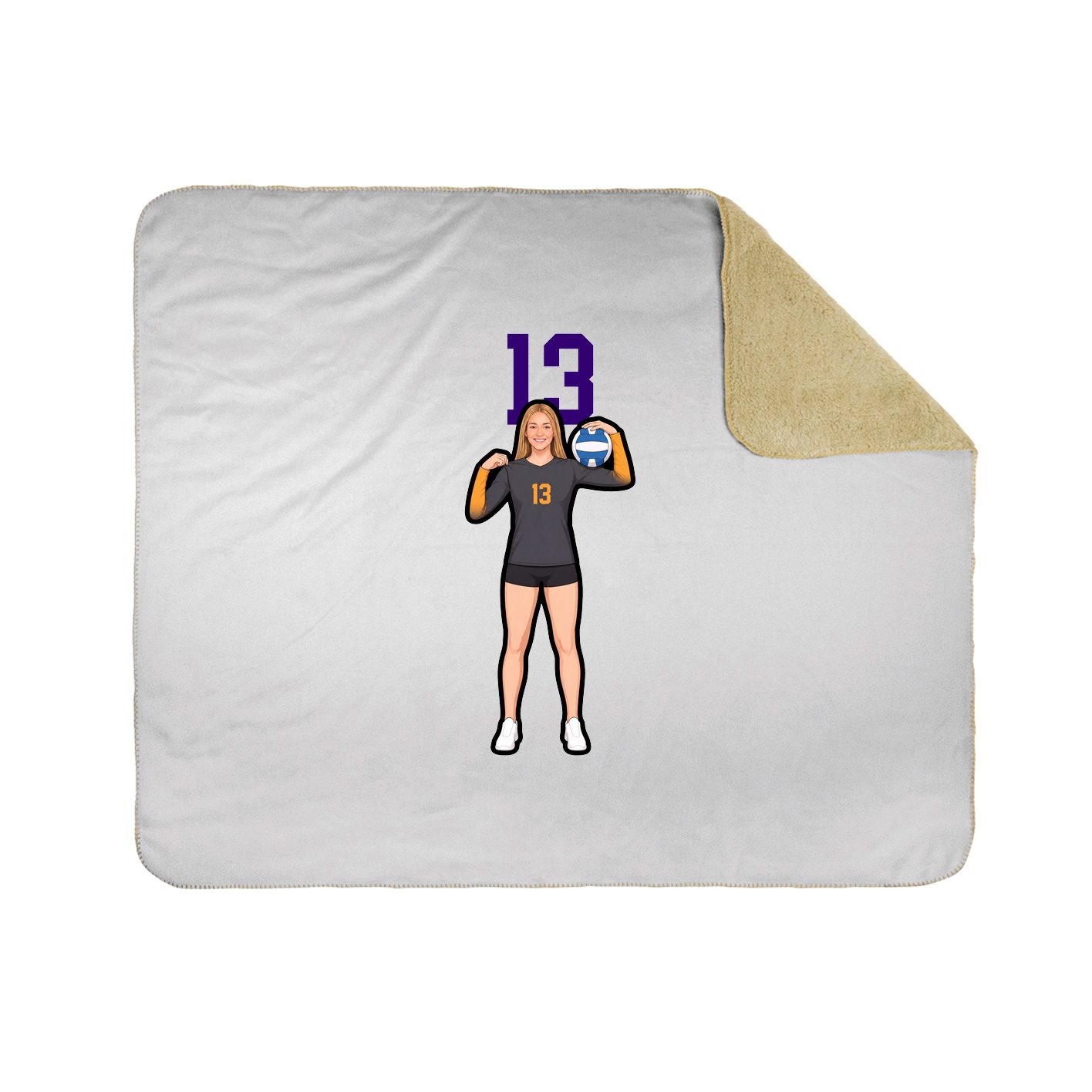 Throw Blanket — Number Top in White
