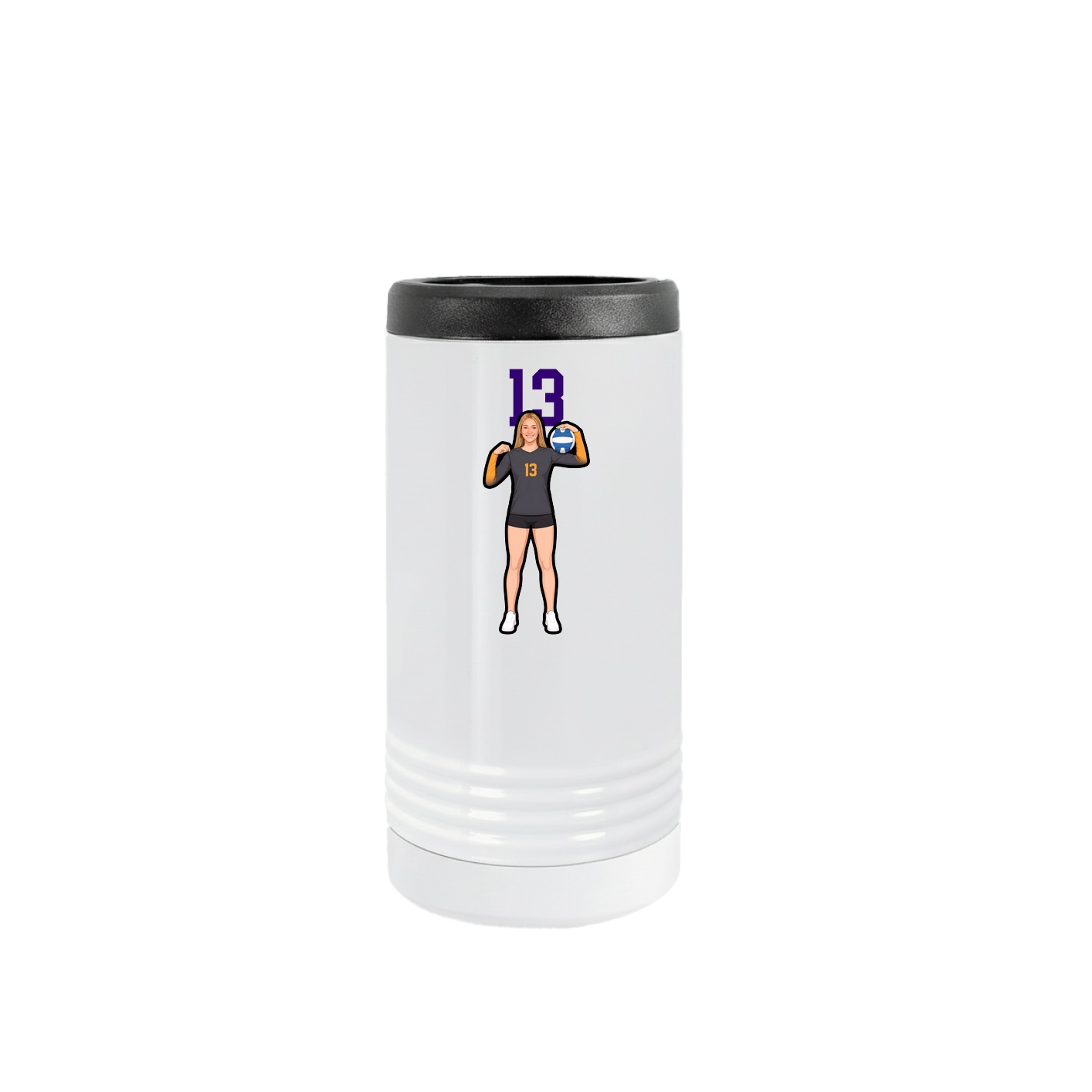 Slim Beverage Holder — Number Top in White