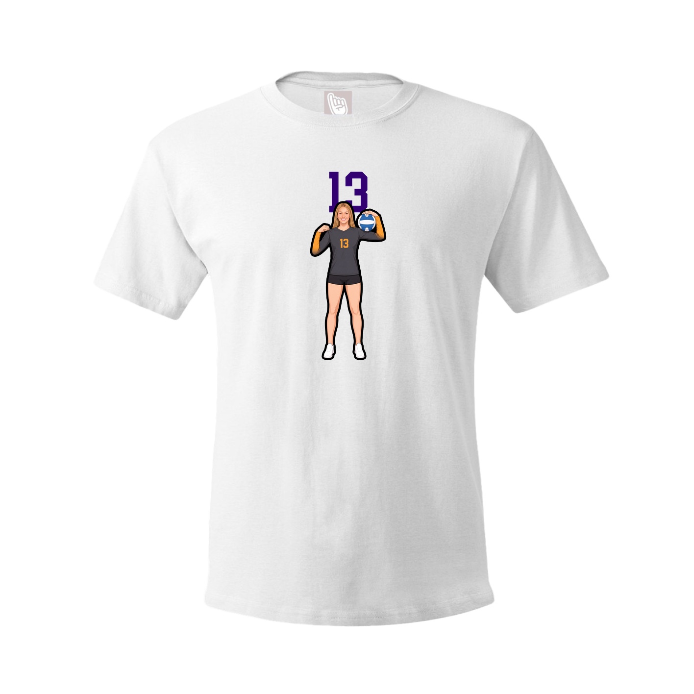 Youth Tee — Number Top in White