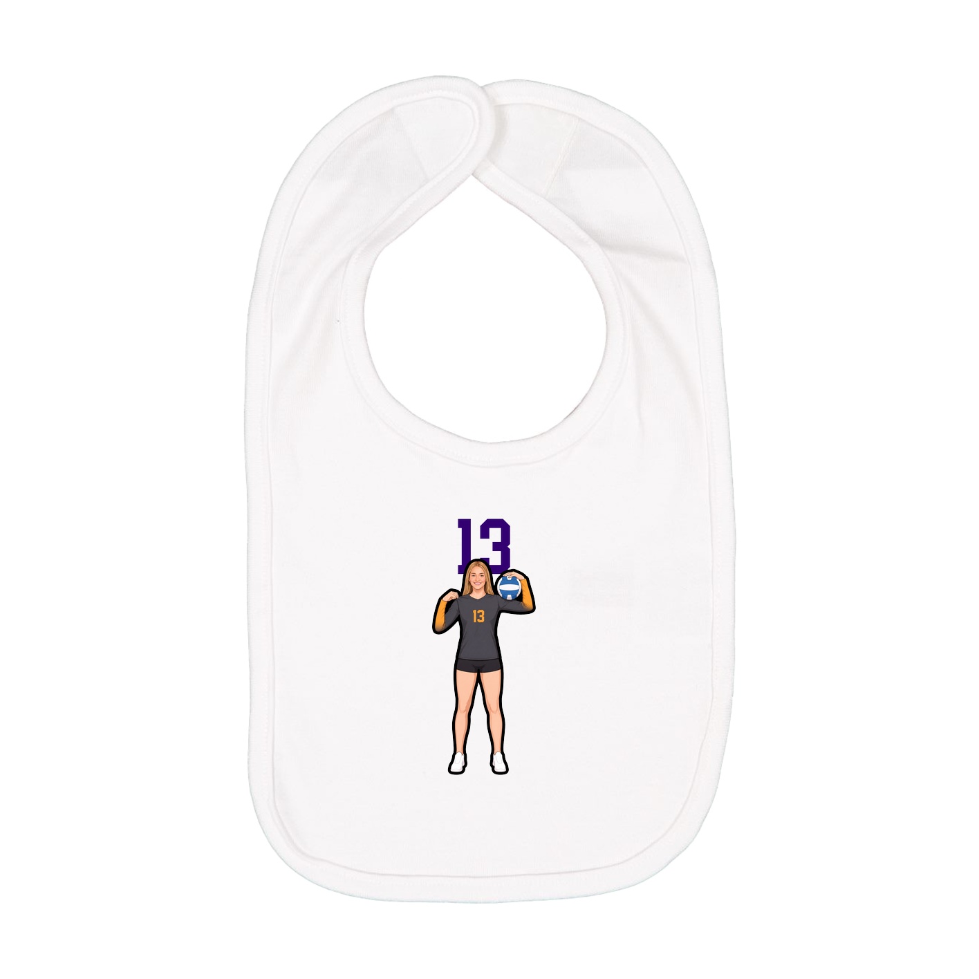 Infant Bib — Number Top in White