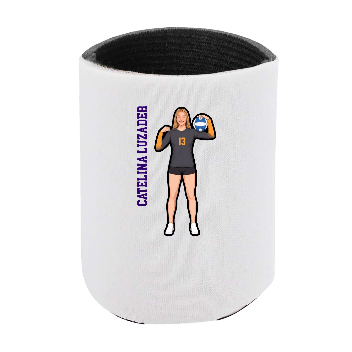 Can Holder — Name Vertical in White