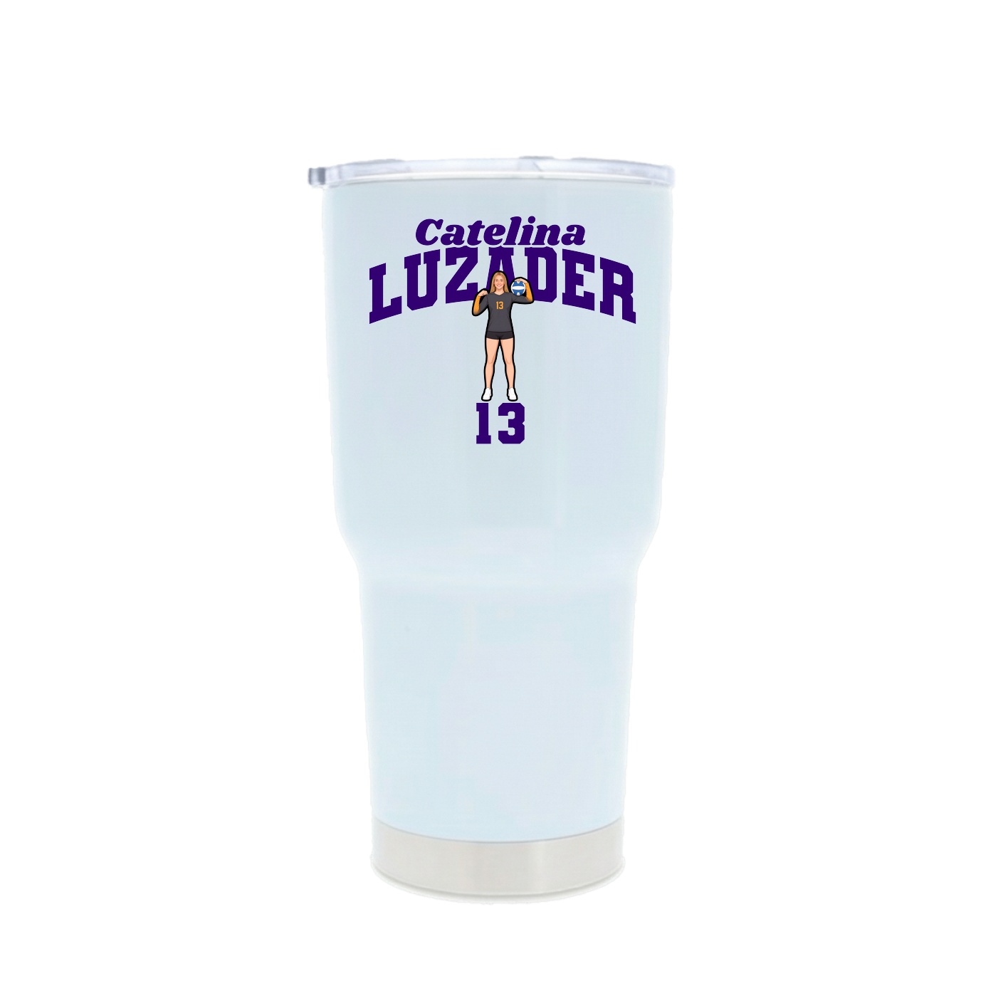 30oz Stainless Steel Tumbler — Signature Arch in White