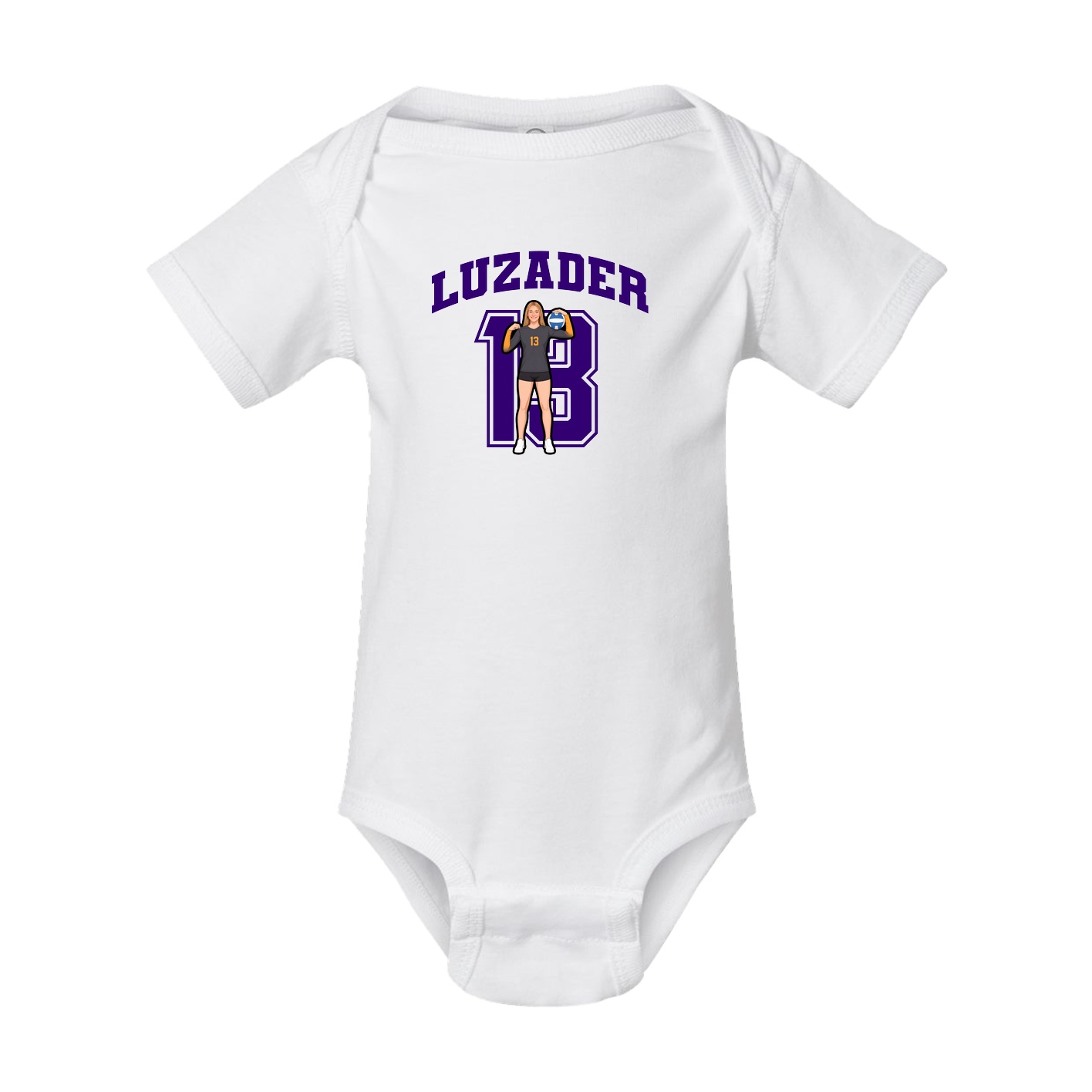 Baby Onesie — Number in White