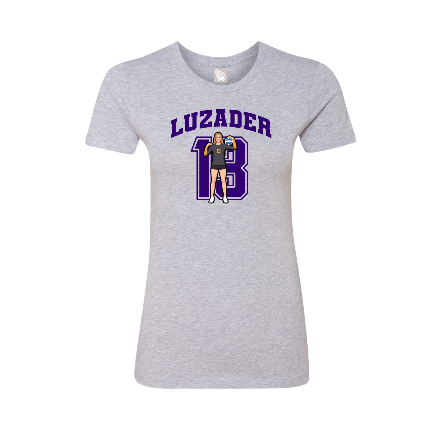 Fitted Women's Tee — Number in Grey