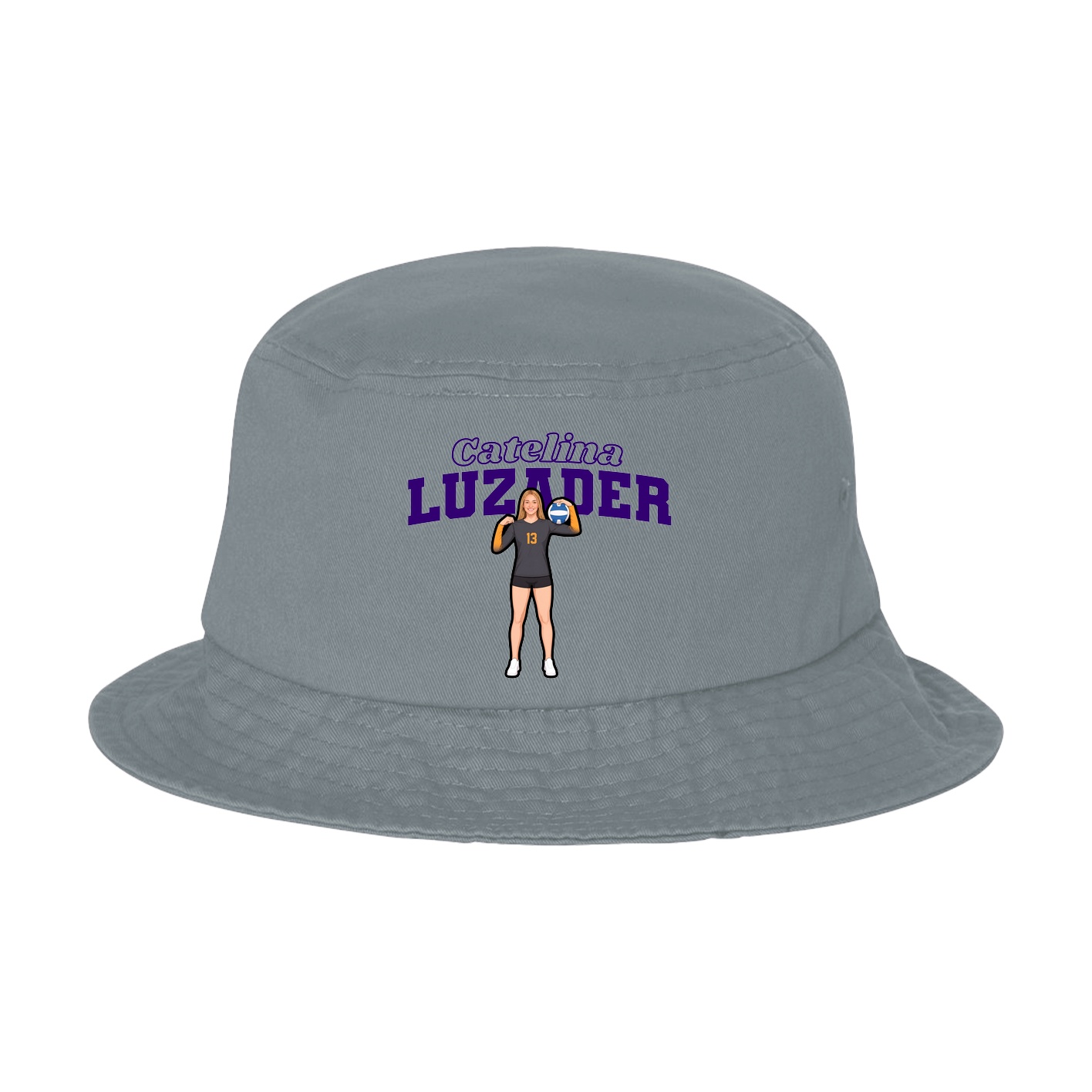 Bucket Cap — Name Arch in Grey
