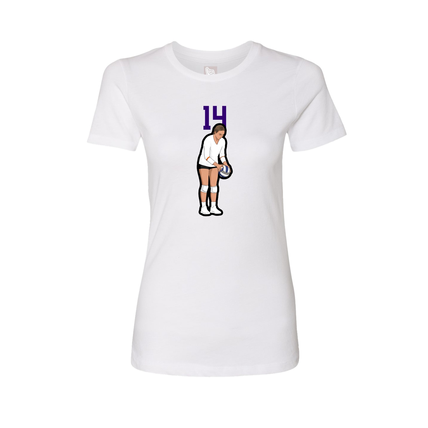 Fitted Women's Tee — Number Top in White