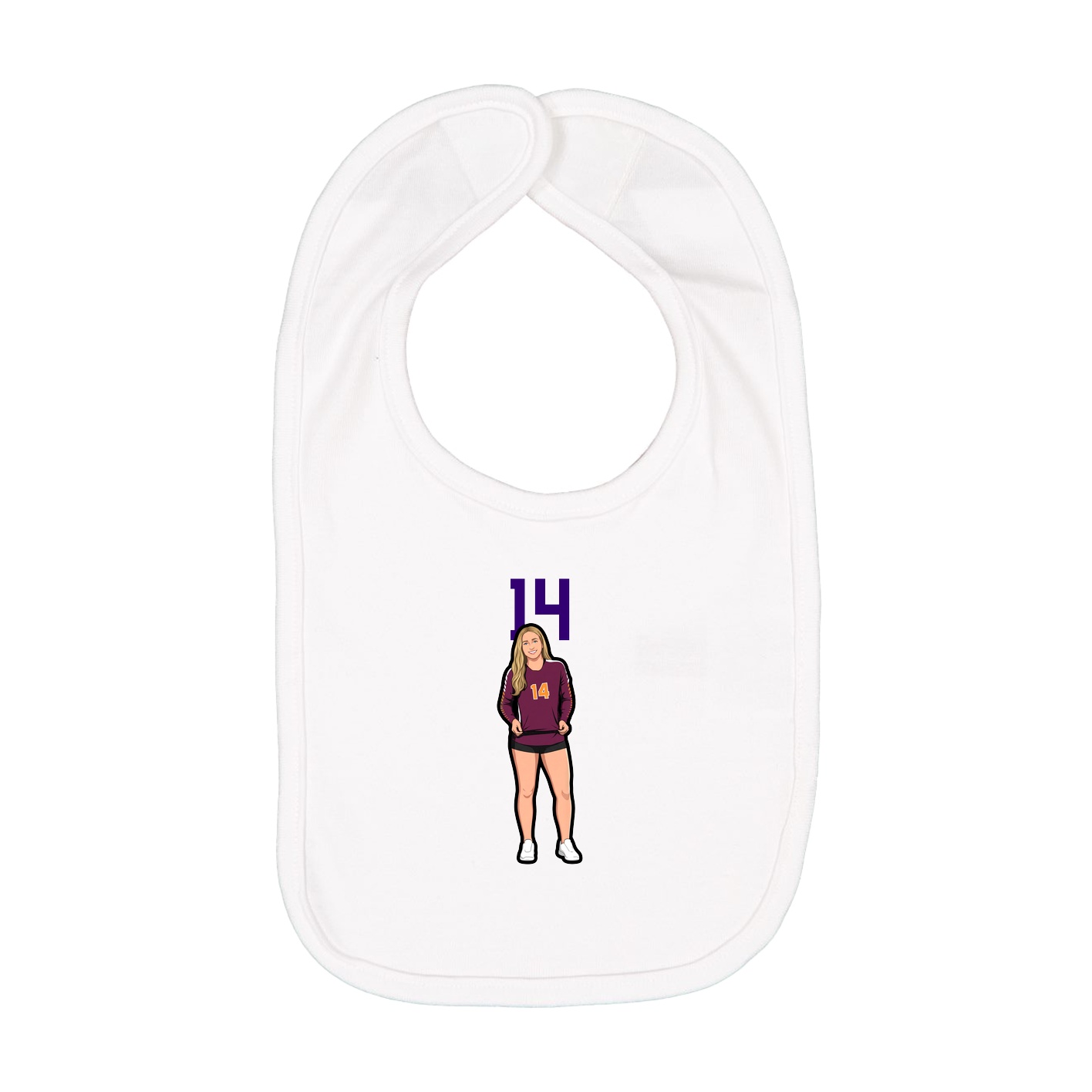 Infant Bib — Number Top in White