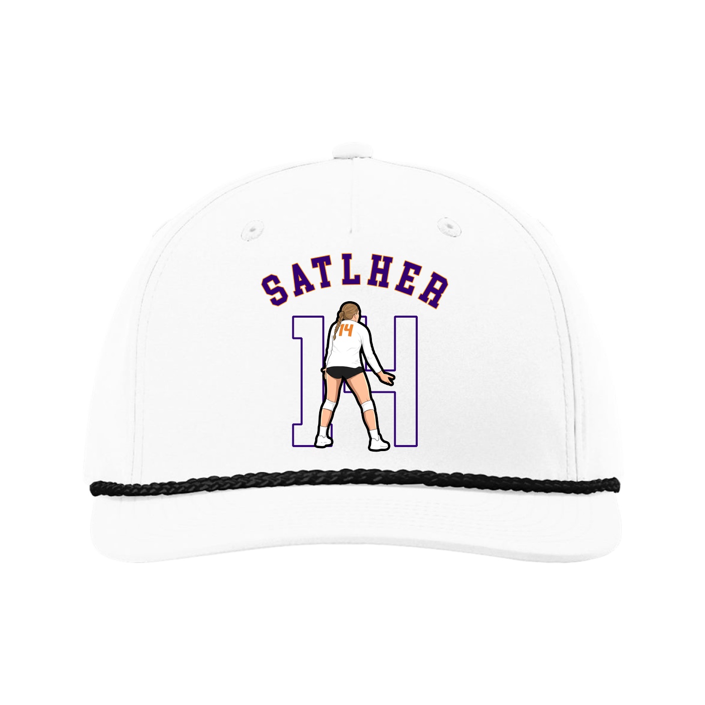Five-Panel Classic Rope Cap — Shirsey Arch in White