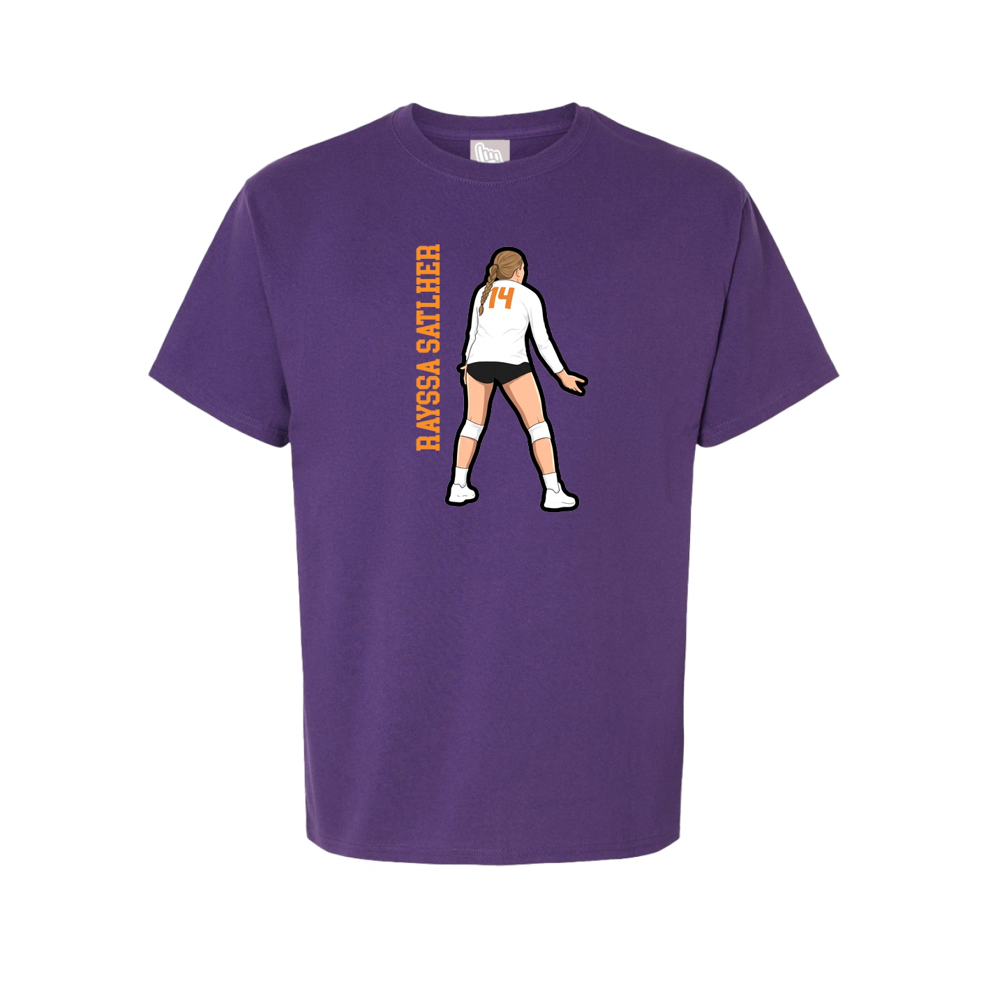 Youth Tee — Name Vertical in Purple