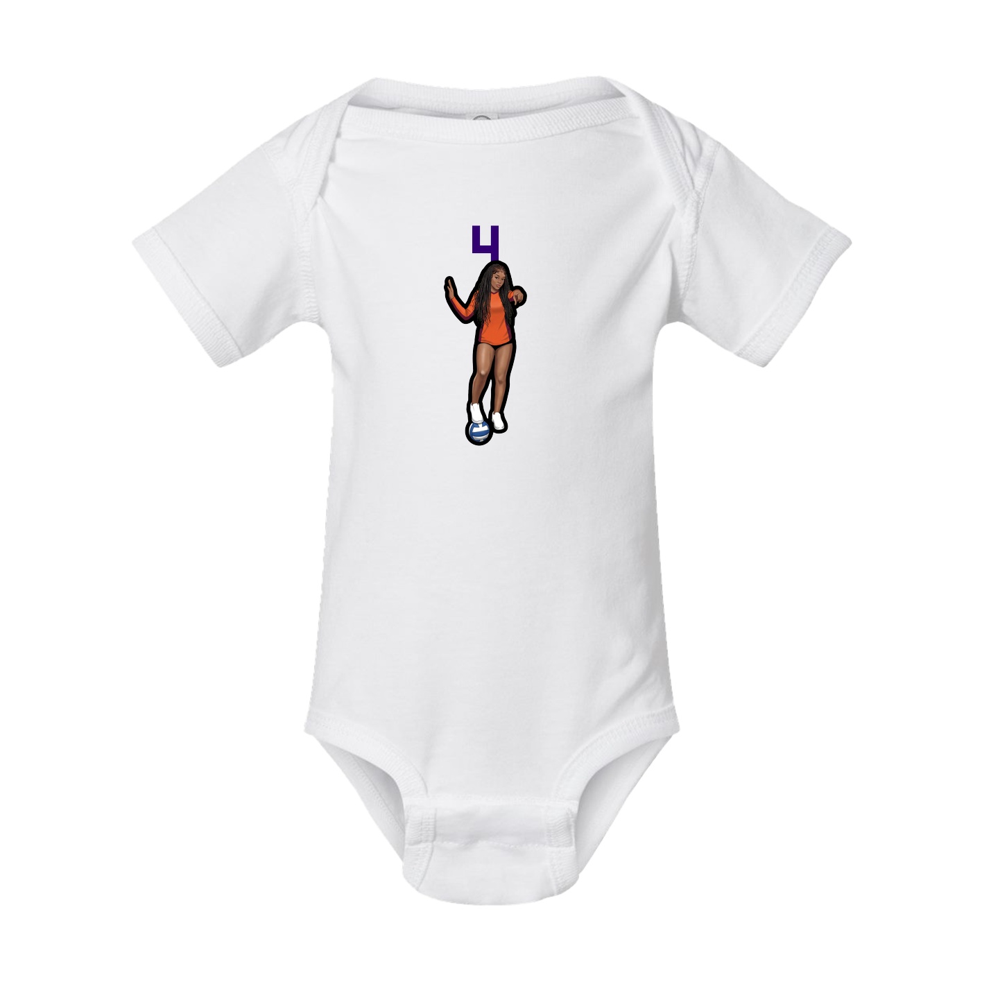 Baby Onesie — Number Top in White