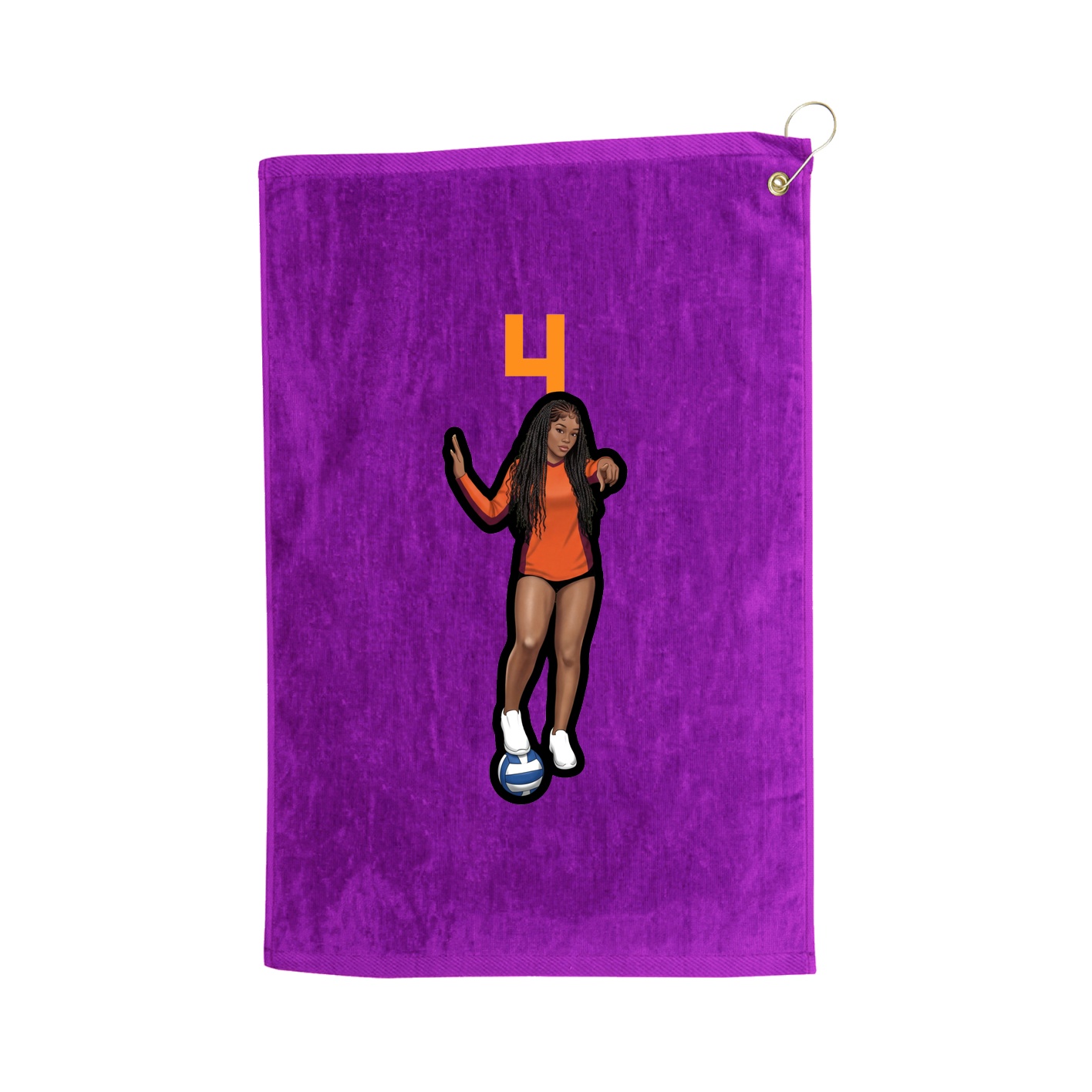 Golf Towel — Number Top in Purple