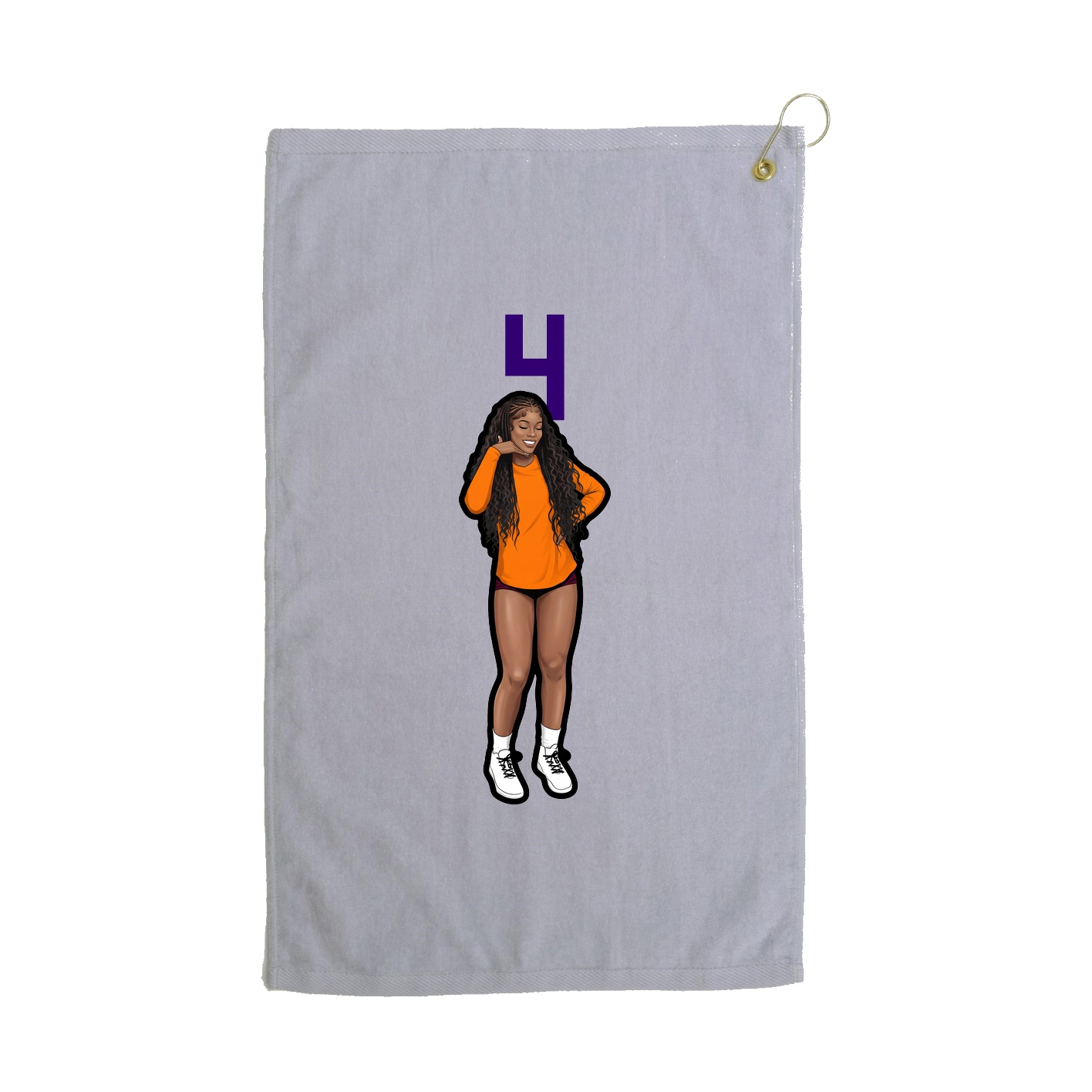 Golf Towel — Number Top in Grey