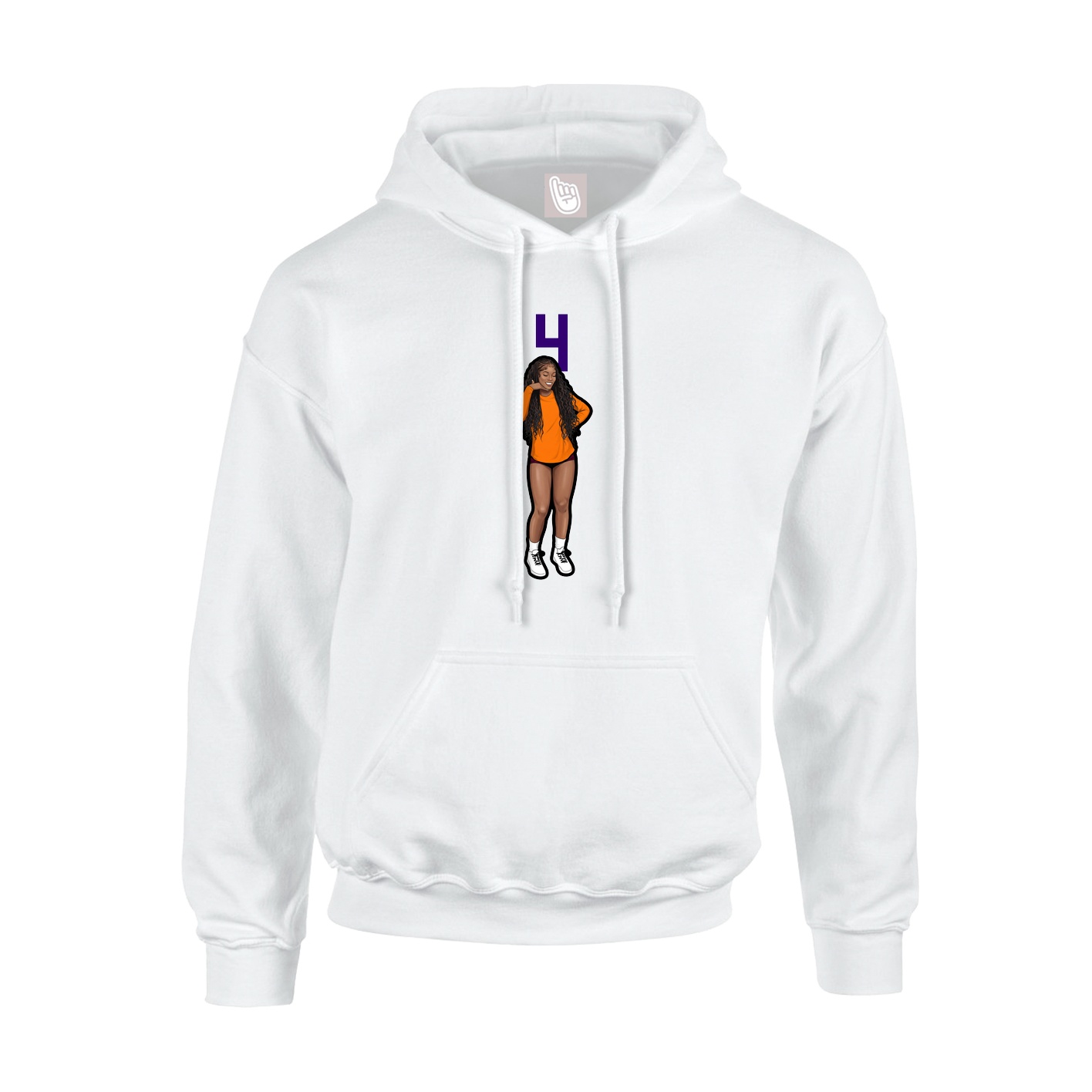 Hoodie — Number Top in White