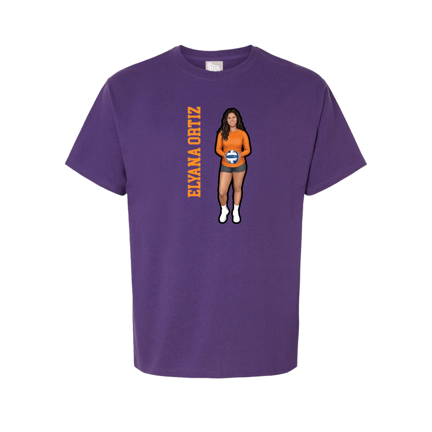 Youth Tee — Name Vertical in Purple