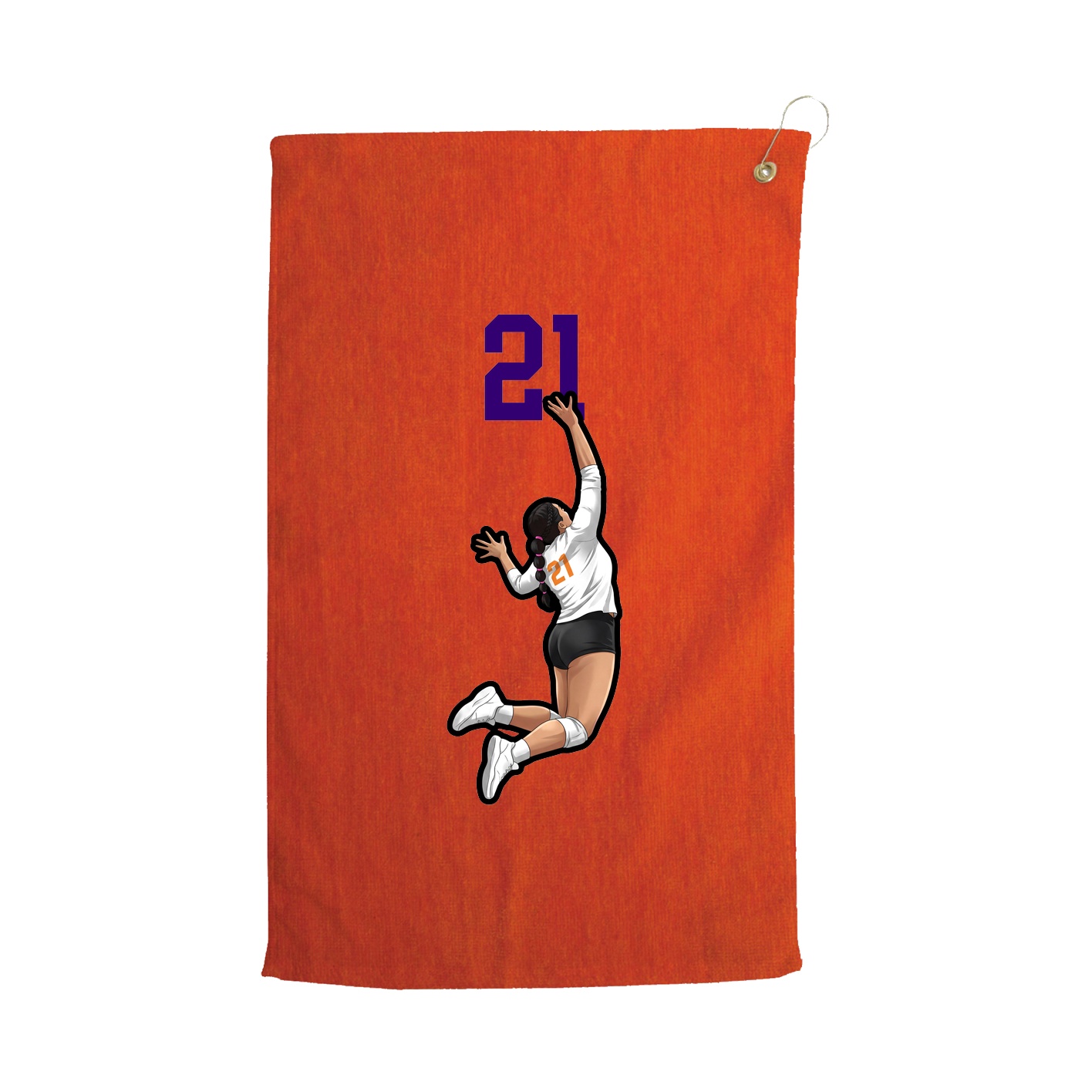 Golf Towel — Number Top in Orange