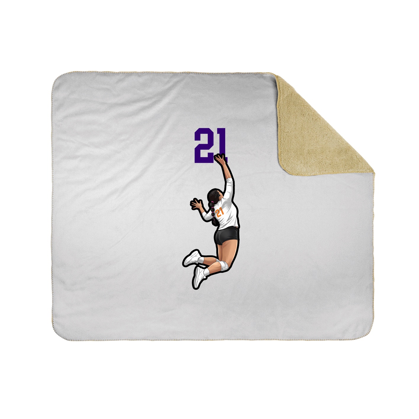 Throw Blanket — Number Top in White
