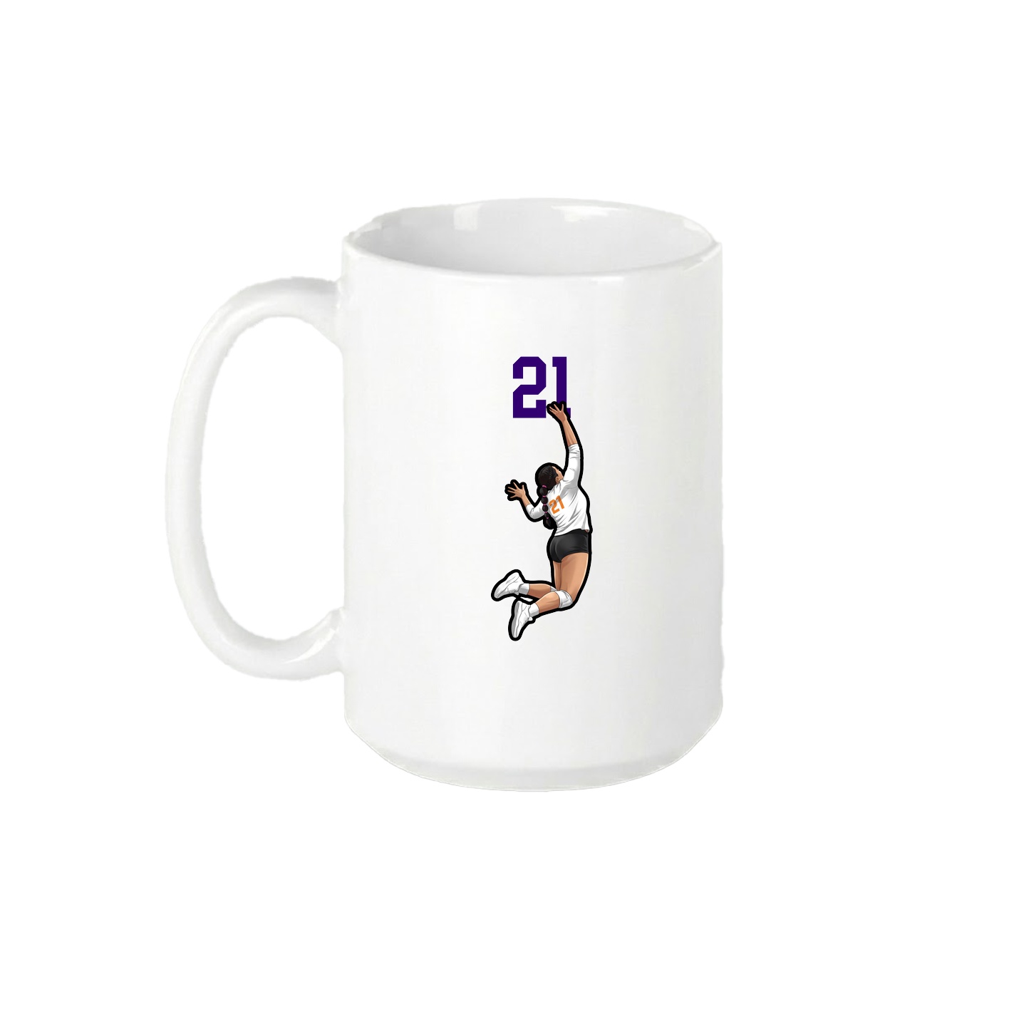 15oz Coffee Mug — Number Top in White