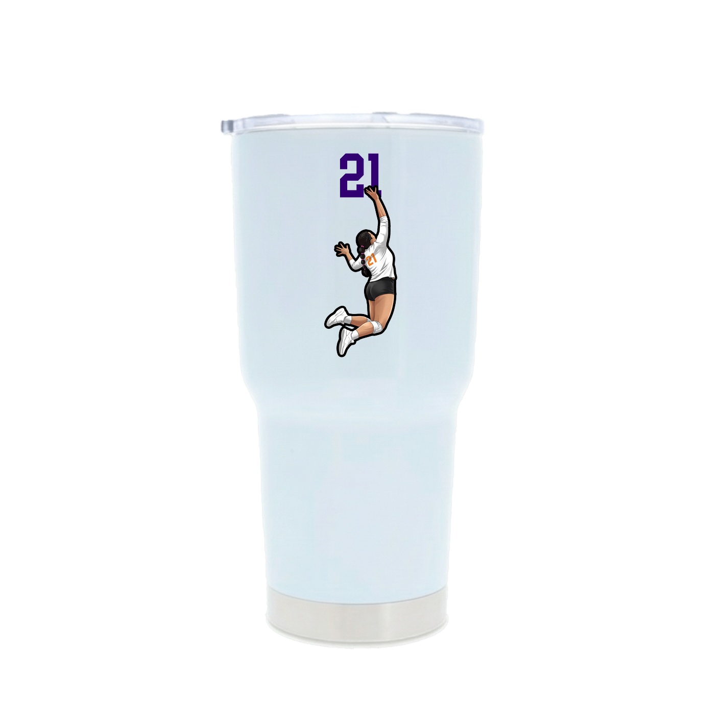 30oz Stainless Steel Tumbler — Number Top in White