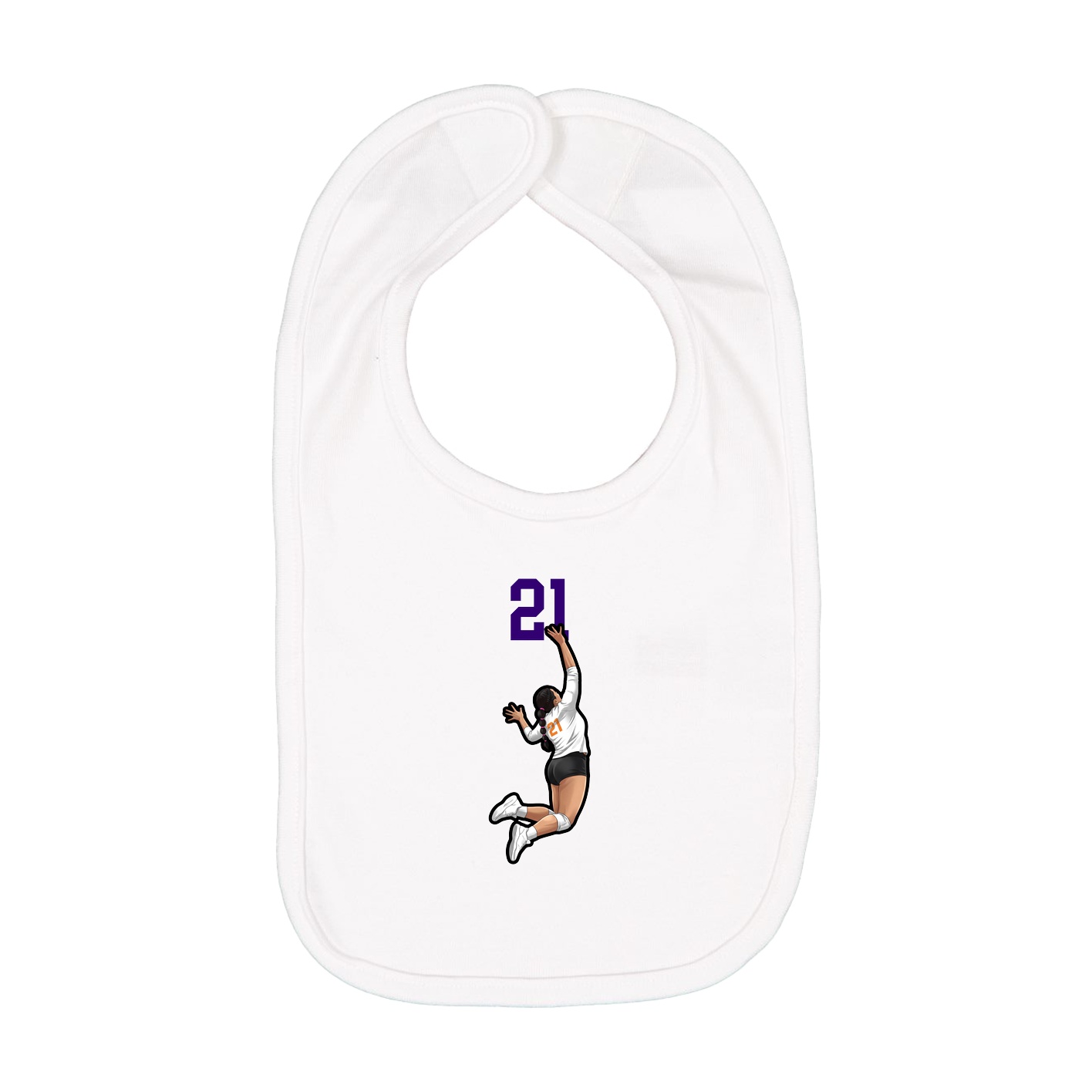 Infant Bib — Number Top in White