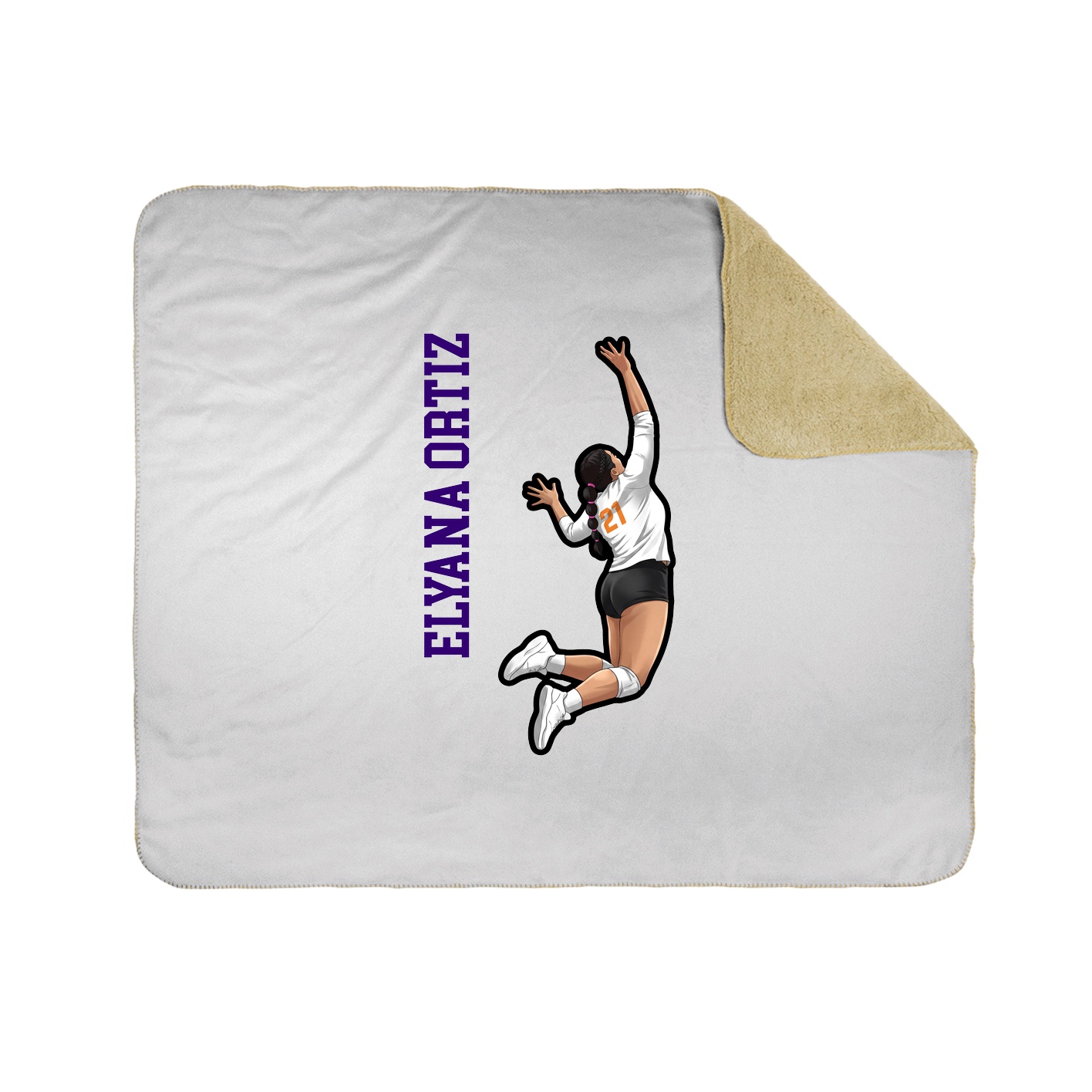 Throw Blanket — Name Vertical in White
