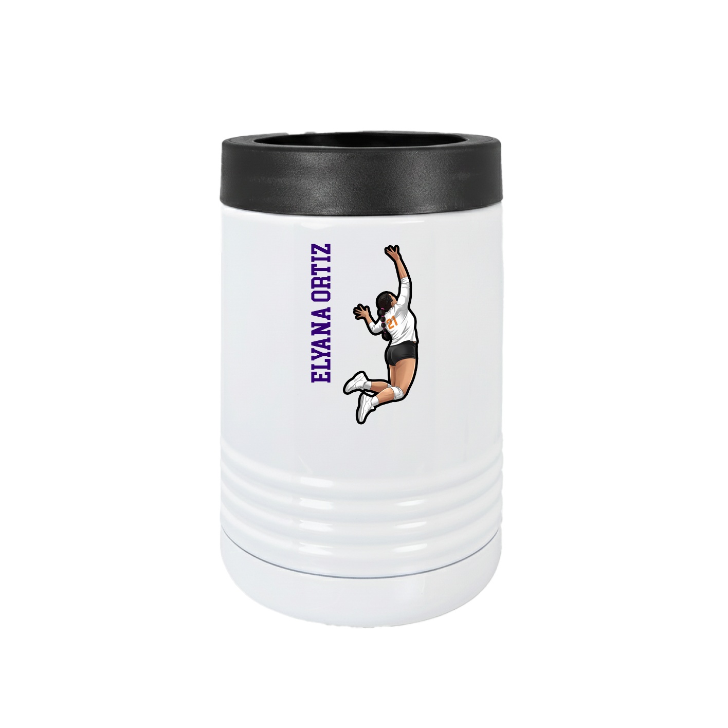 Beverage Holder — Name Vertical in White