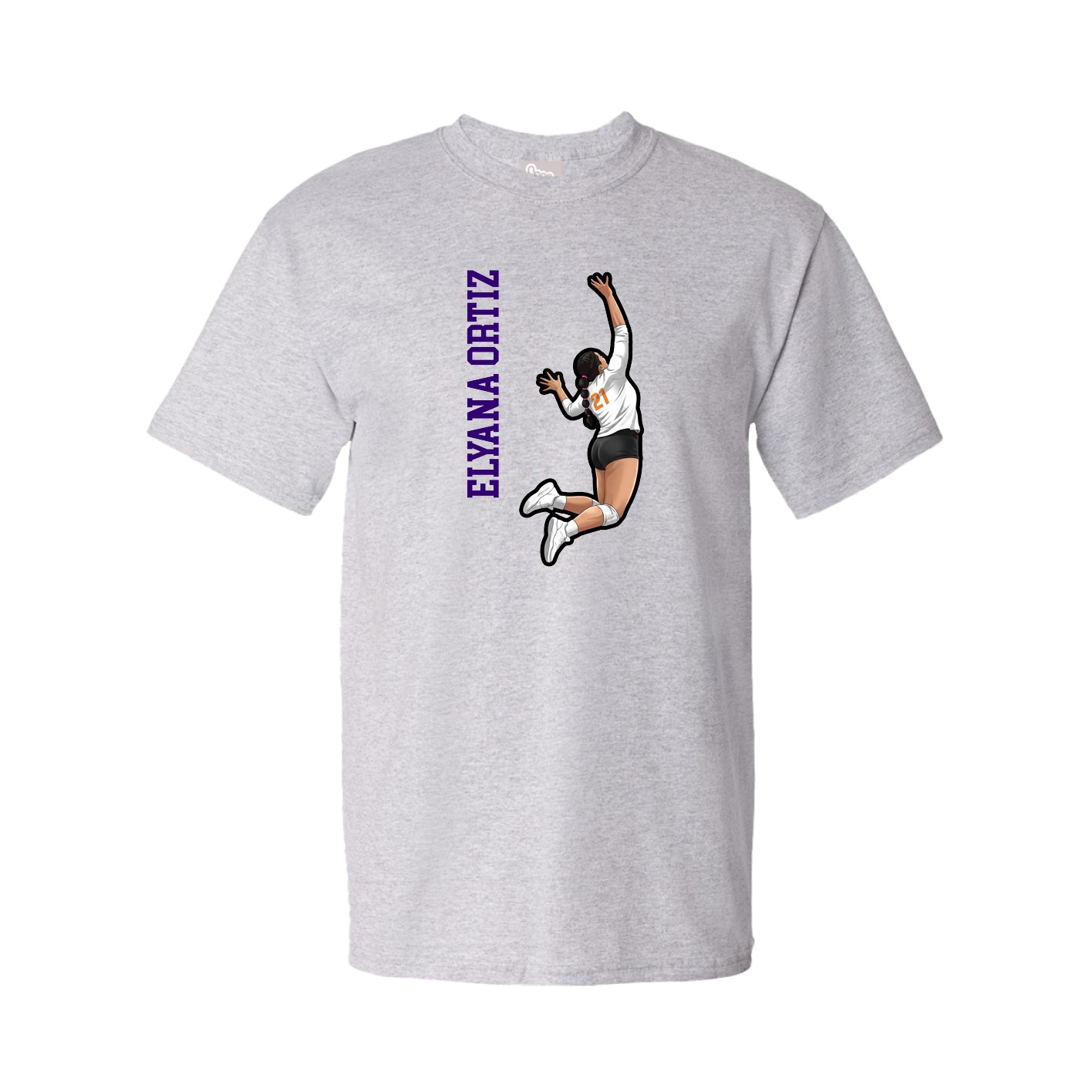 Tee — Name Vertical in Grey