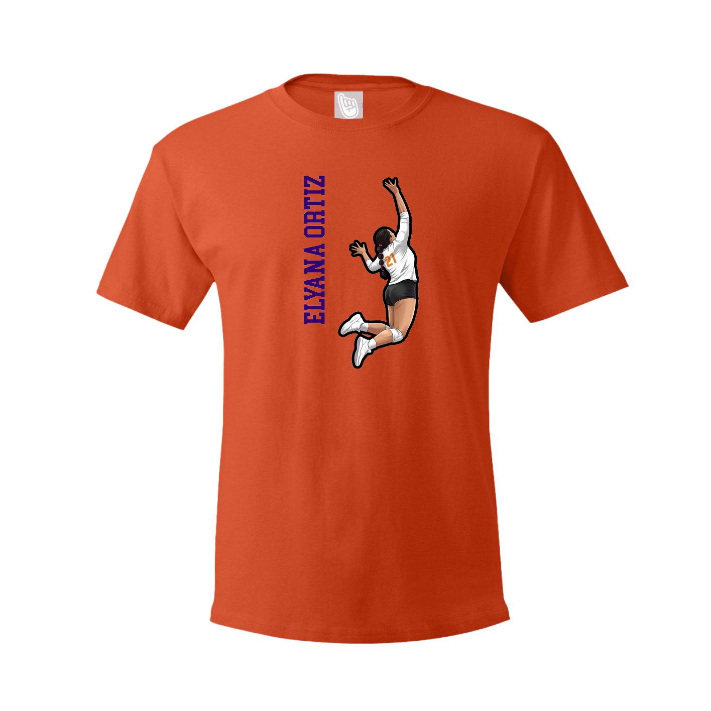 Youth Tee — Name Vertical in Orange