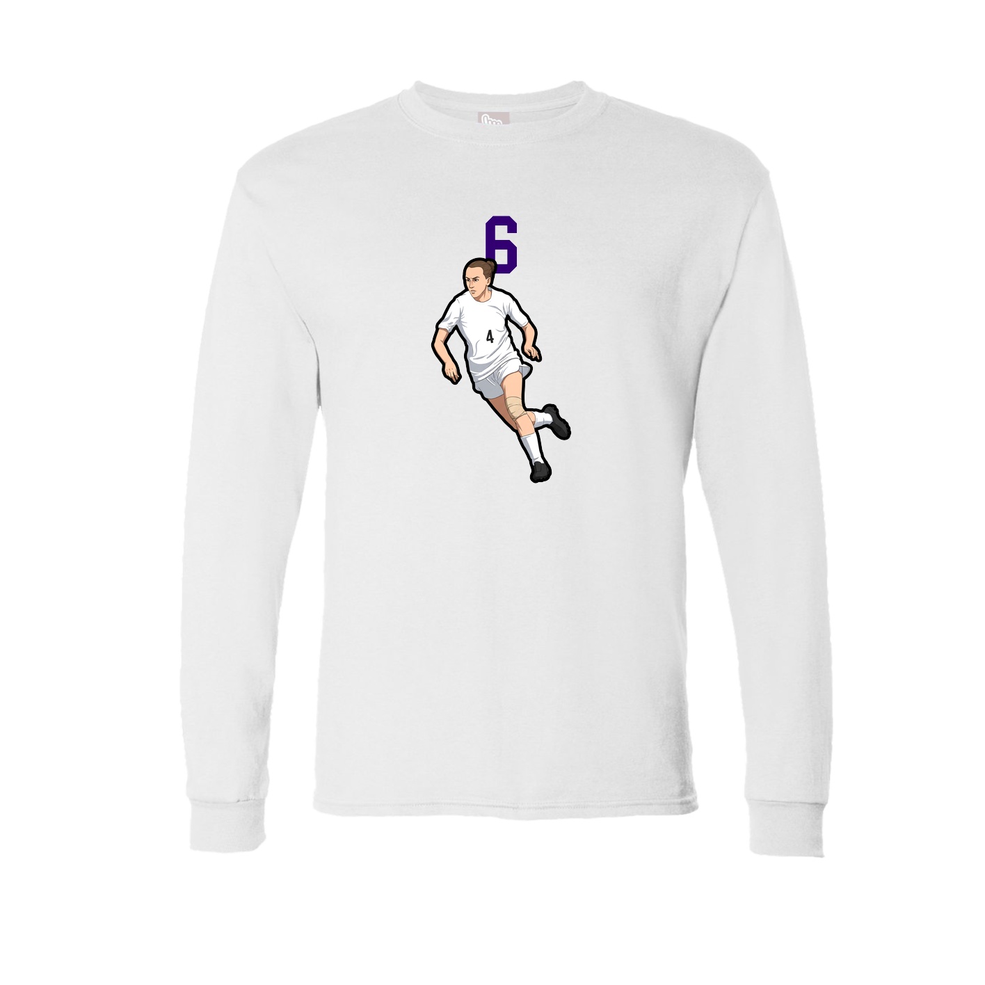 Long Sleeve Tee — Number Top in White