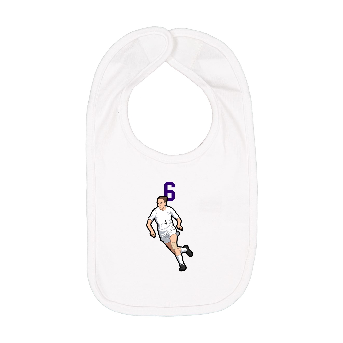 Infant Bib — Number Top in White