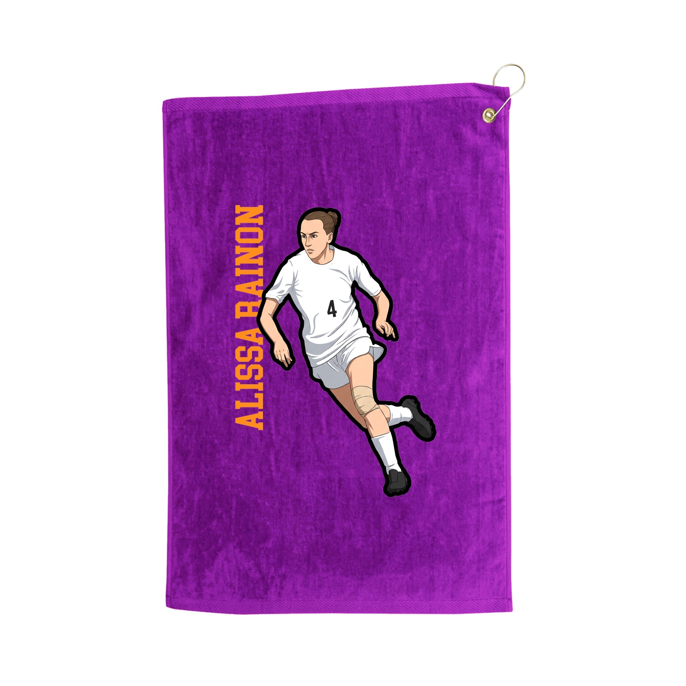 Golf Towel — Name Vertical in Purple