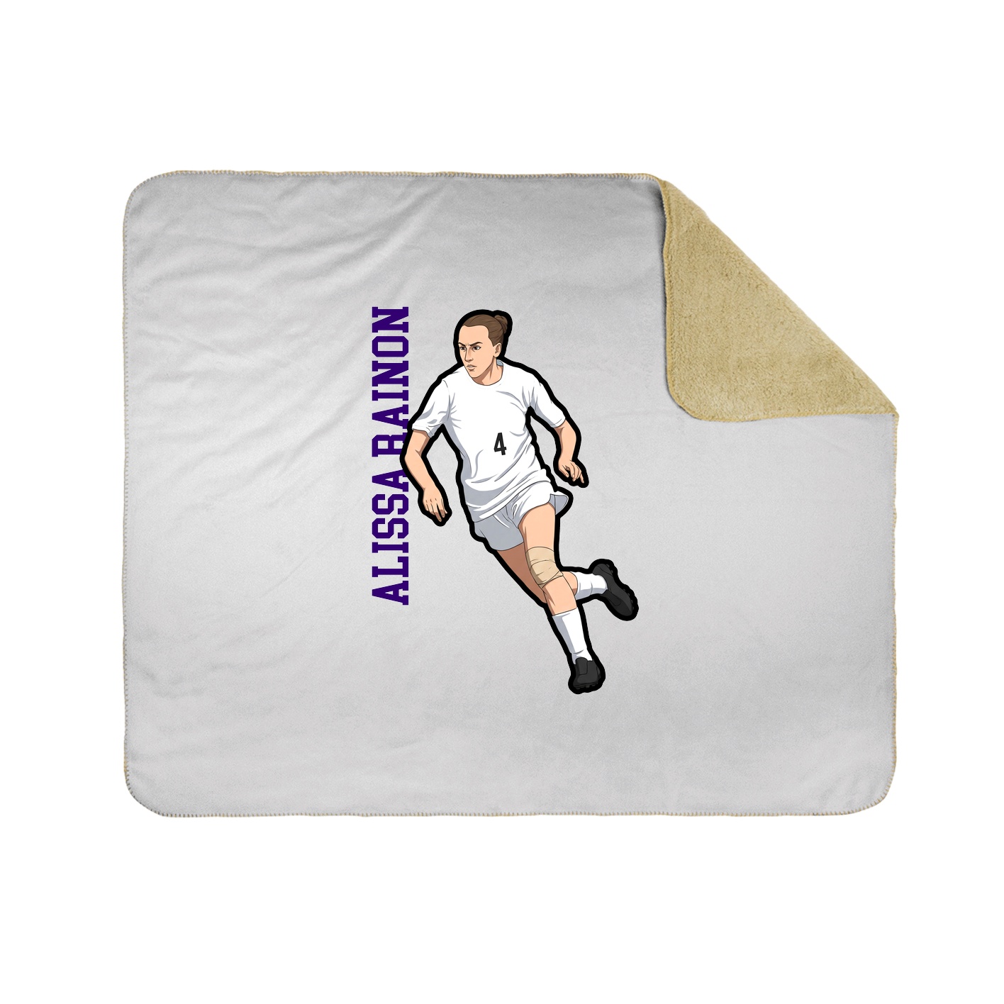 Throw Blanket — Name Vertical in White