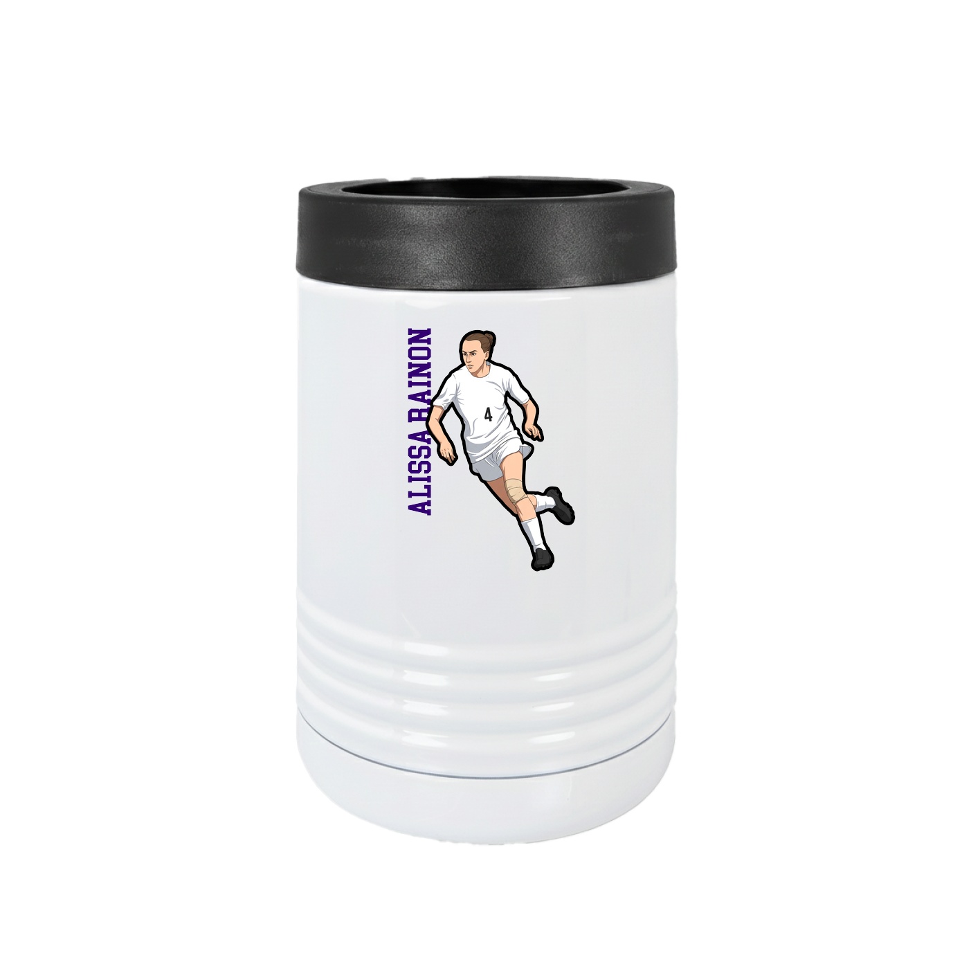 Beverage Holder — Name Vertical in White