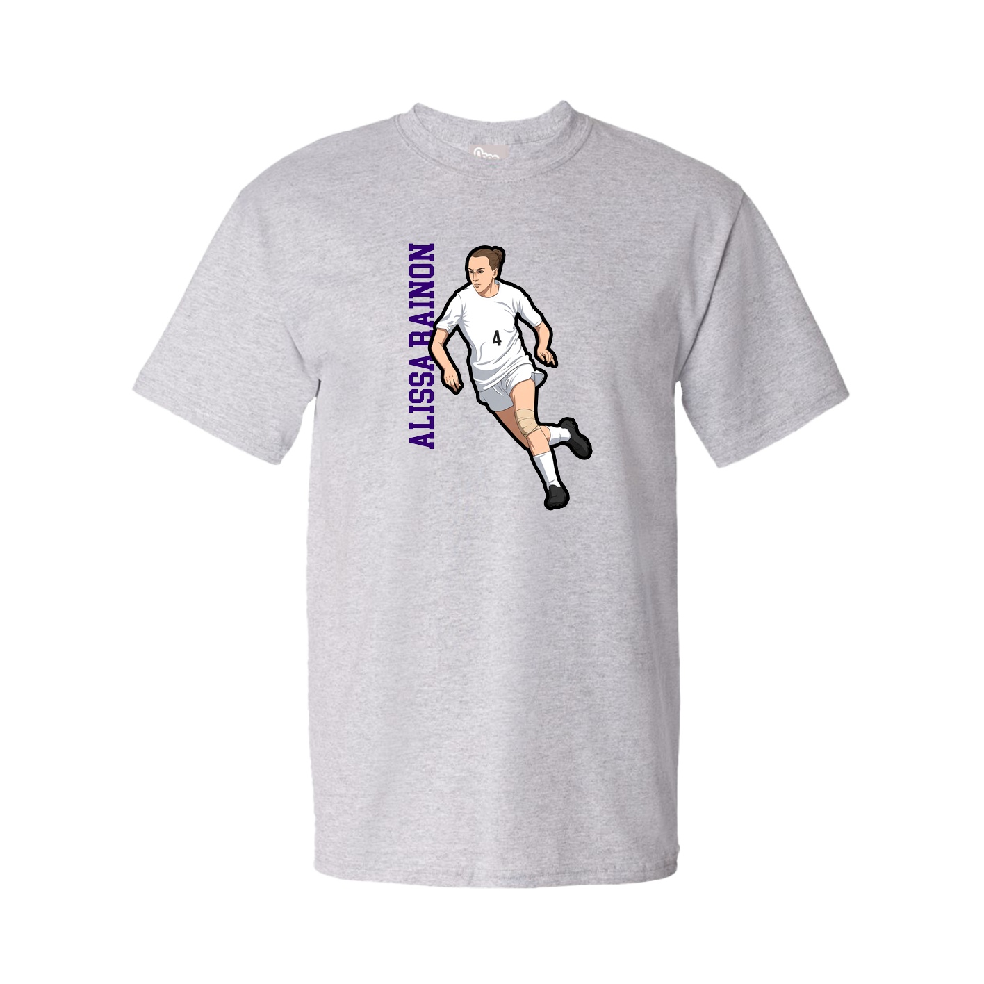 Tee — Name Vertical in Grey