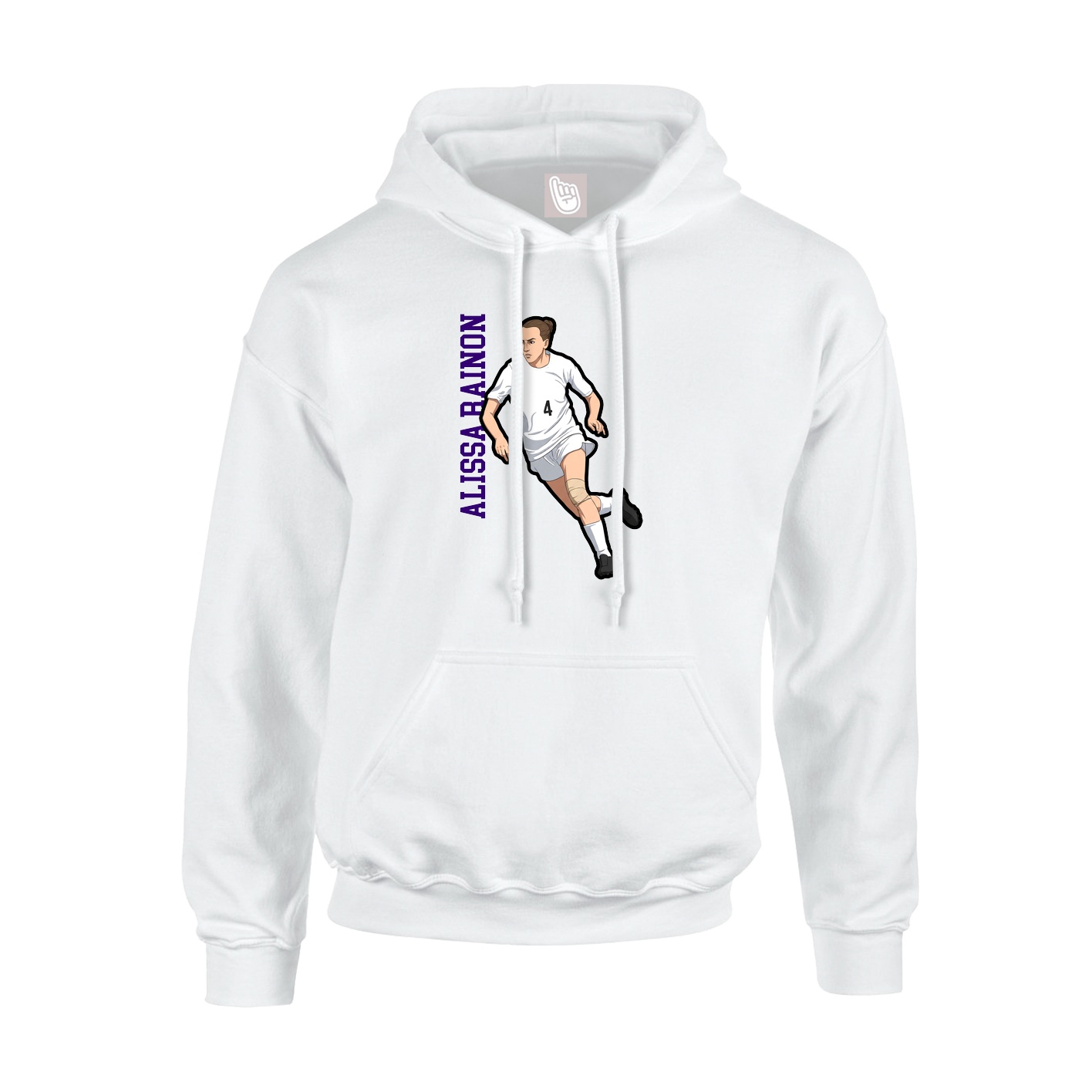 Hoodie — Name Vertical in White