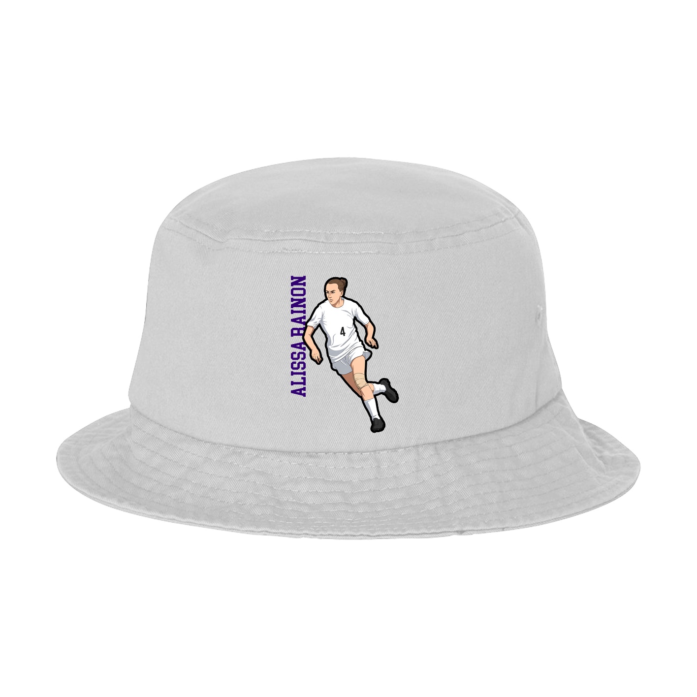 Bucket Cap — Name Vertical in White
