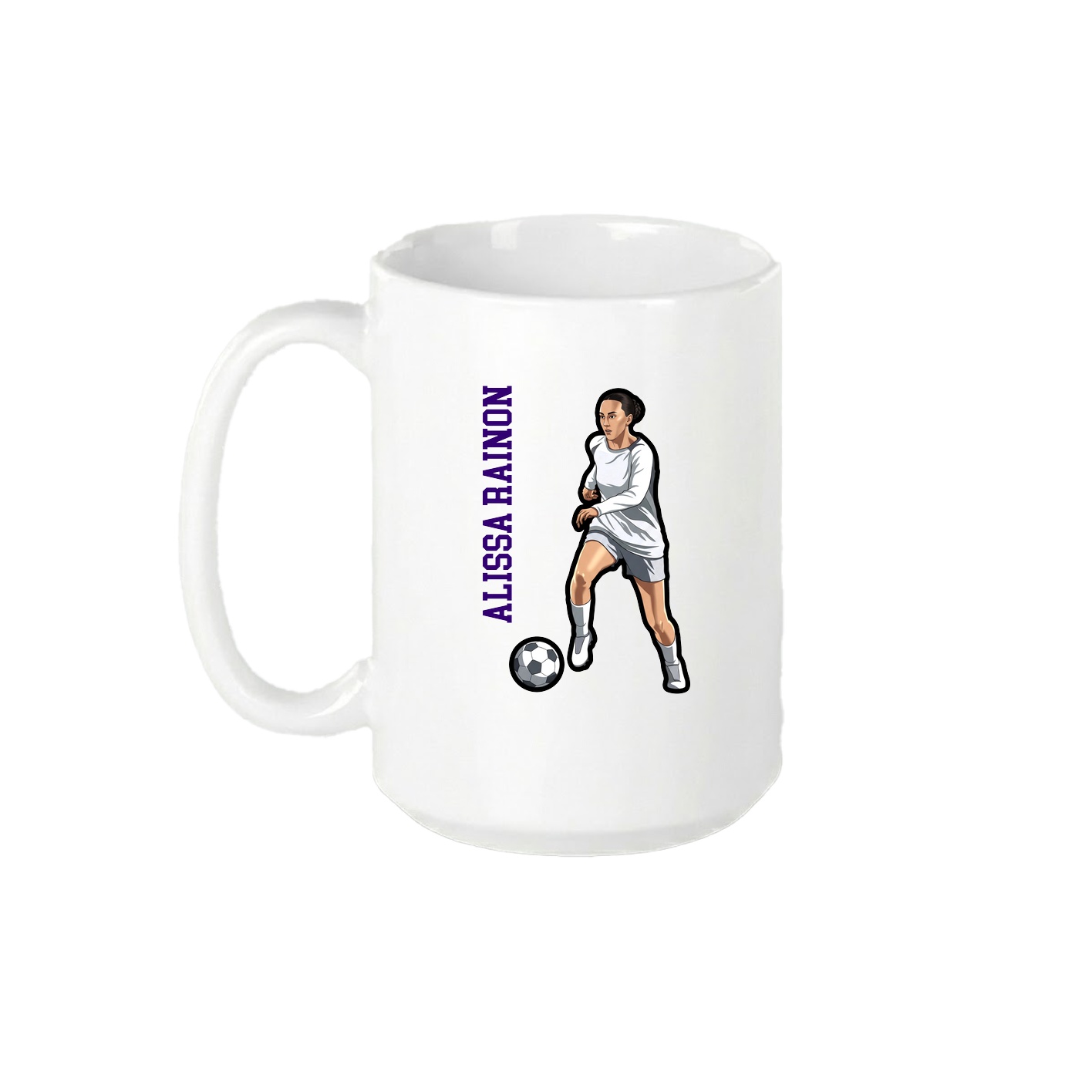 15oz Coffee Mug — Name Vertical in White
