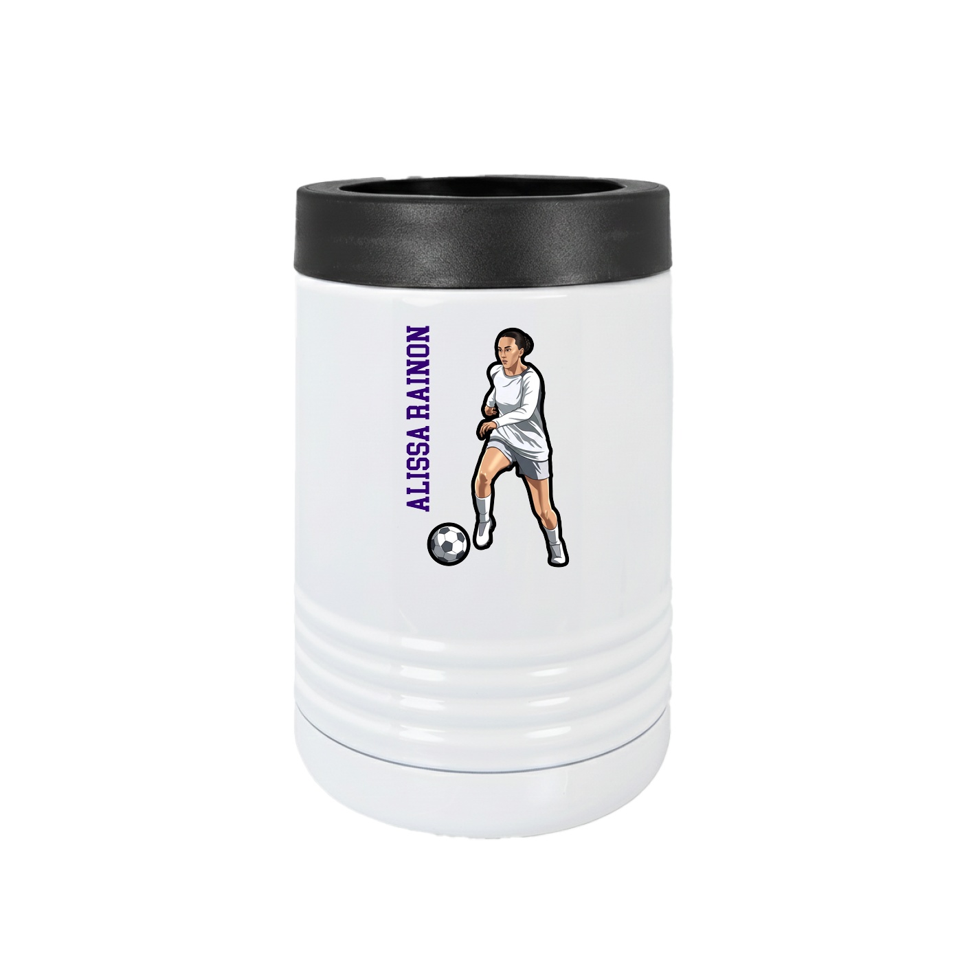 Beverage Holder — Name Vertical in White