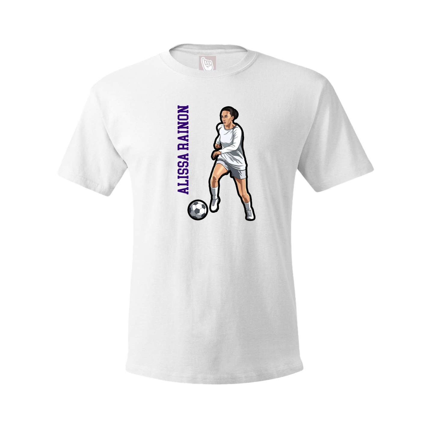 Tee — Name Vertical in White