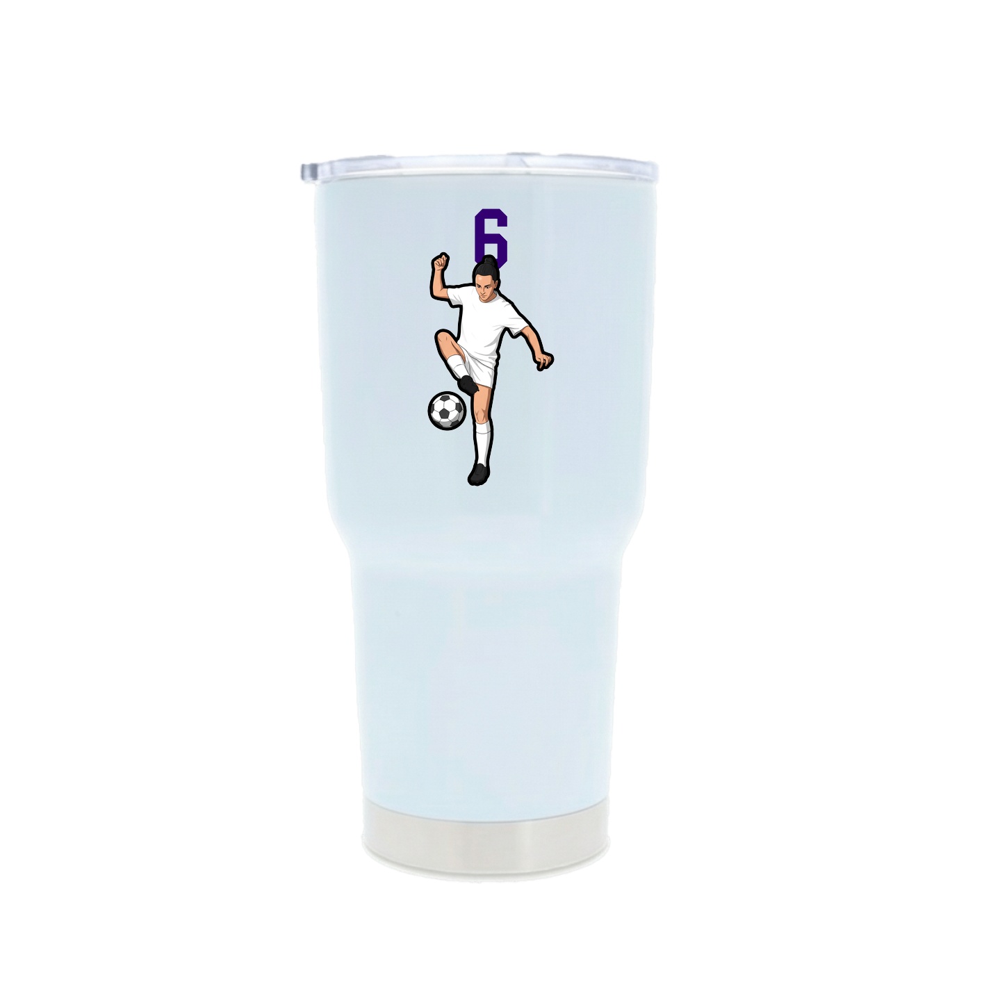 30oz Stainless Steel Tumbler — Number Top in White